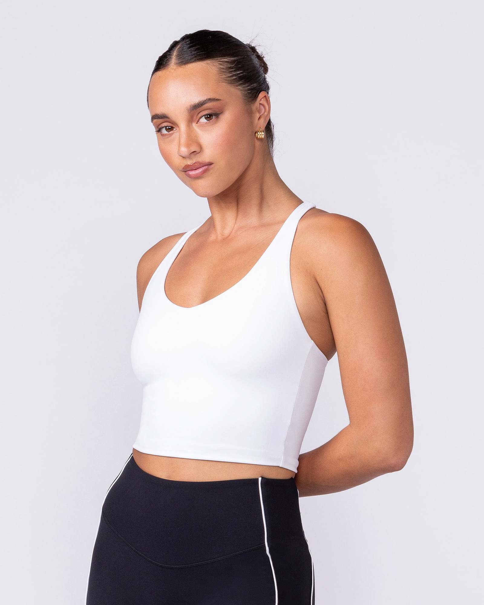 Active Form Cropped Tank - White