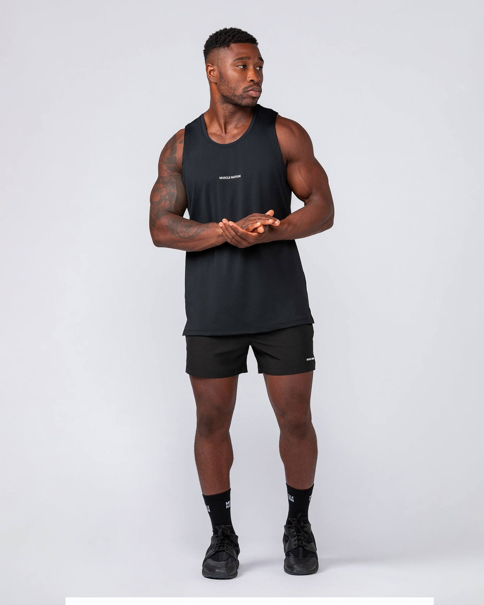 Level Up Training 4" Shorts - Black (Black Logo)
