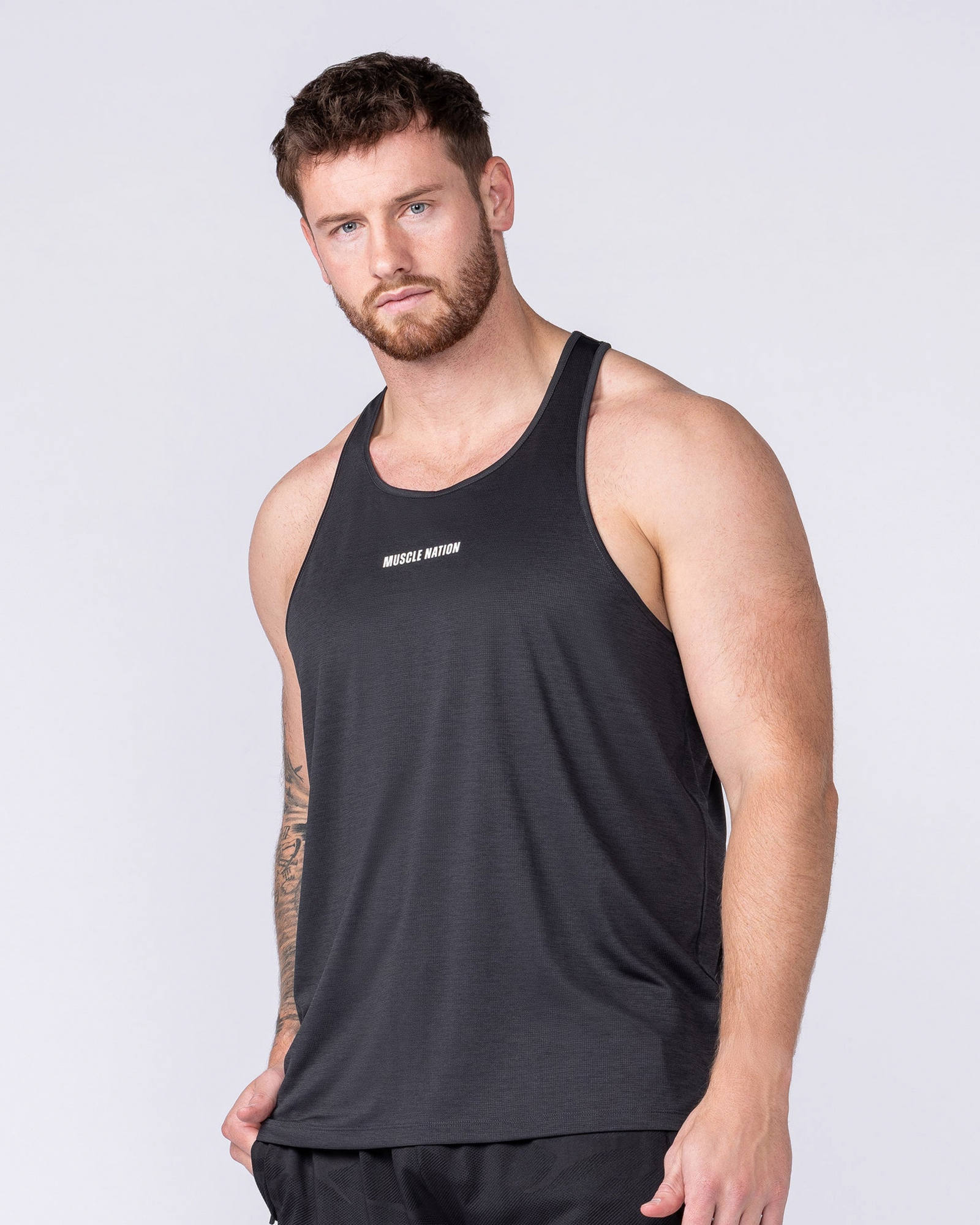 Aero Y Back Singlet - Black