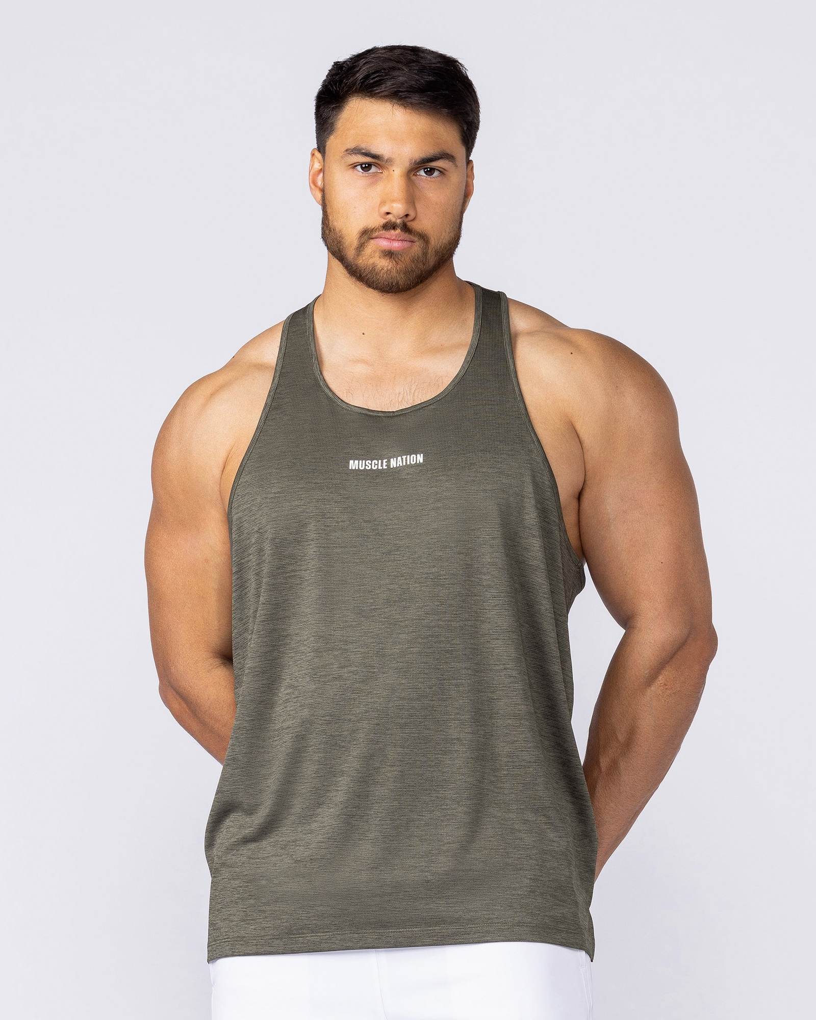 Aero Y Back Singlet - Khaki