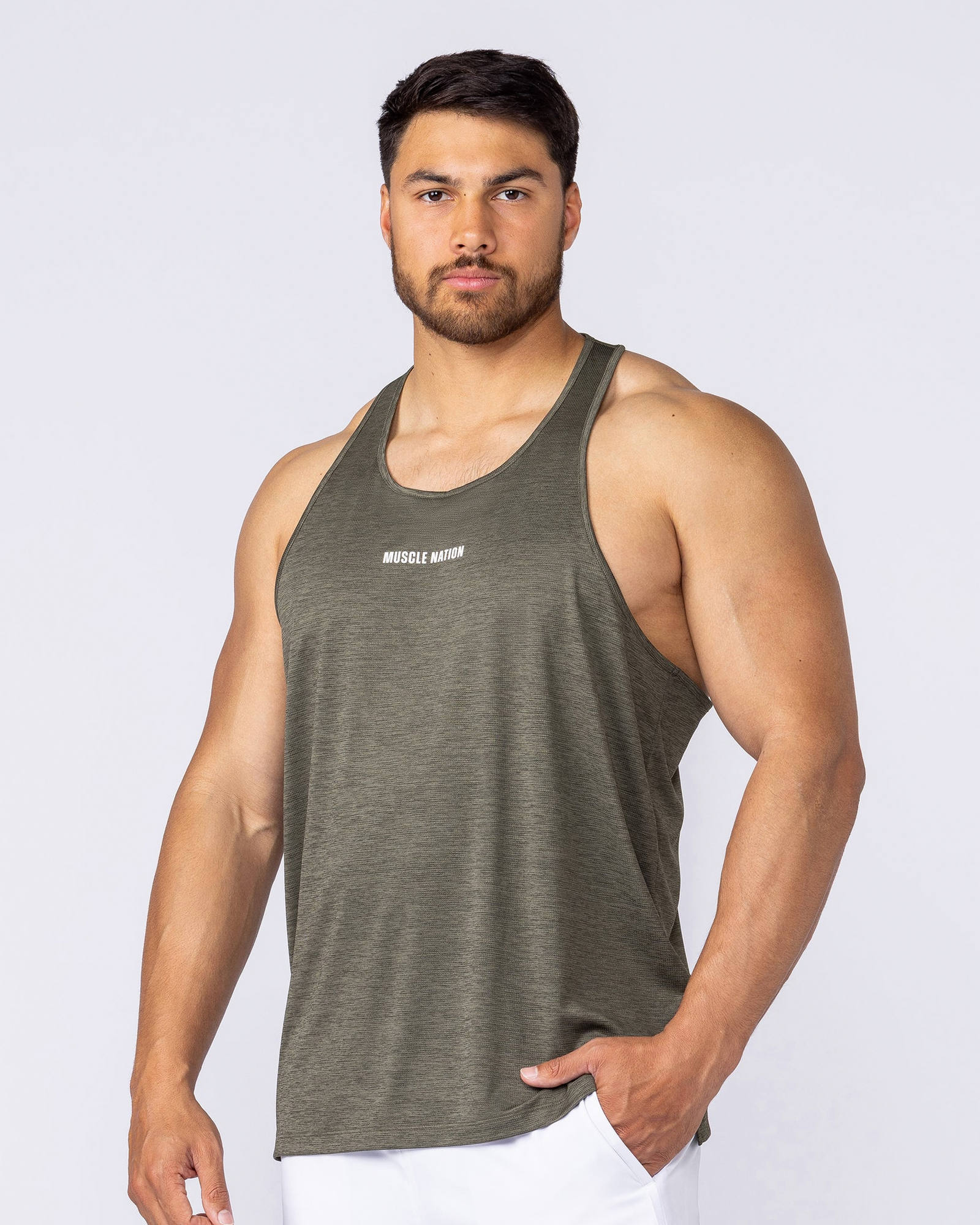 Aero Y Back Singlet - Khaki