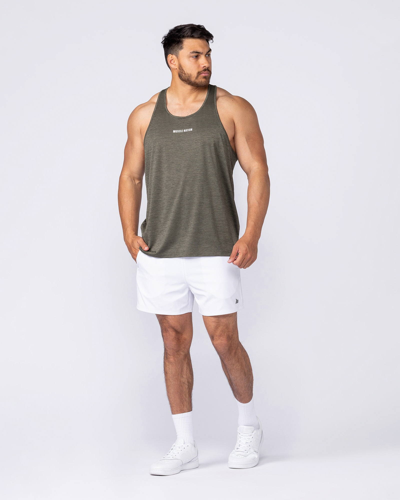 Aero Y Back Singlet - Khaki