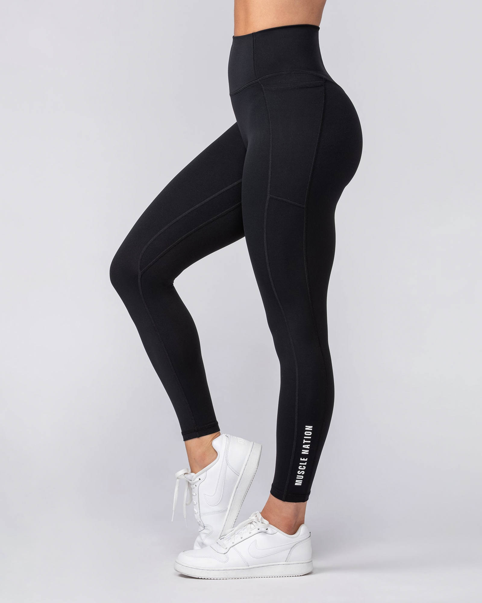 Agility Aura Pocket Ankle Length Leggings - Black