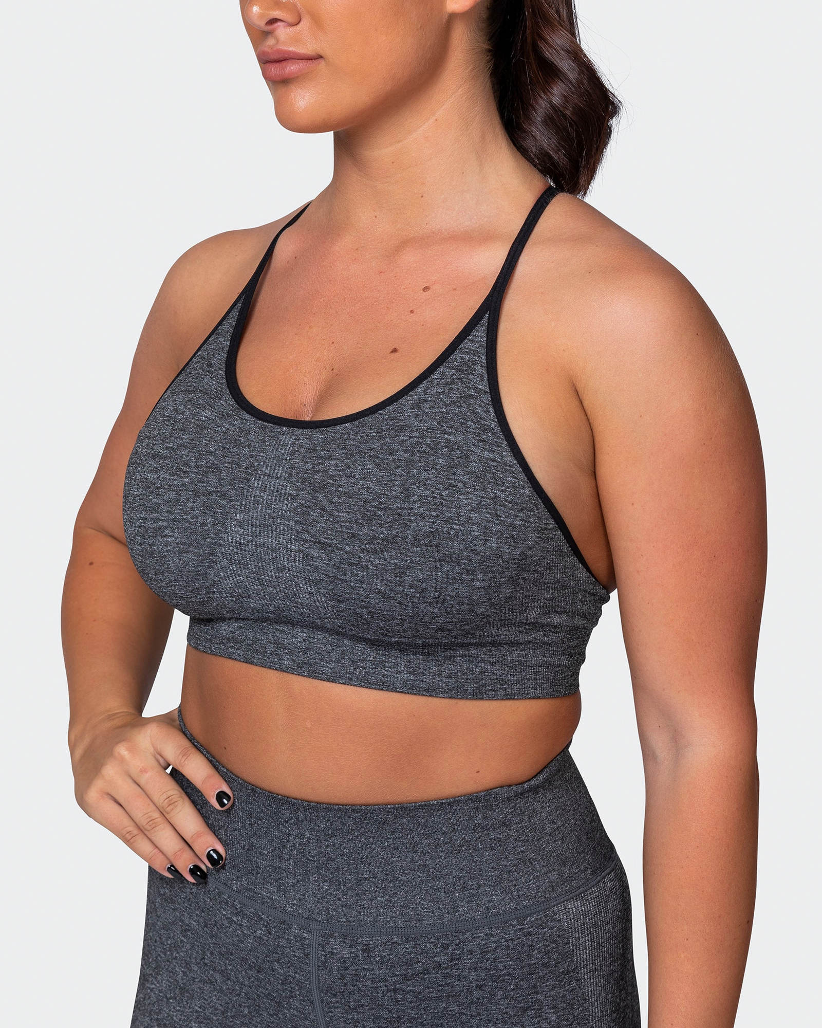 All Day Strap Seamless Bra - Charcoal Marl