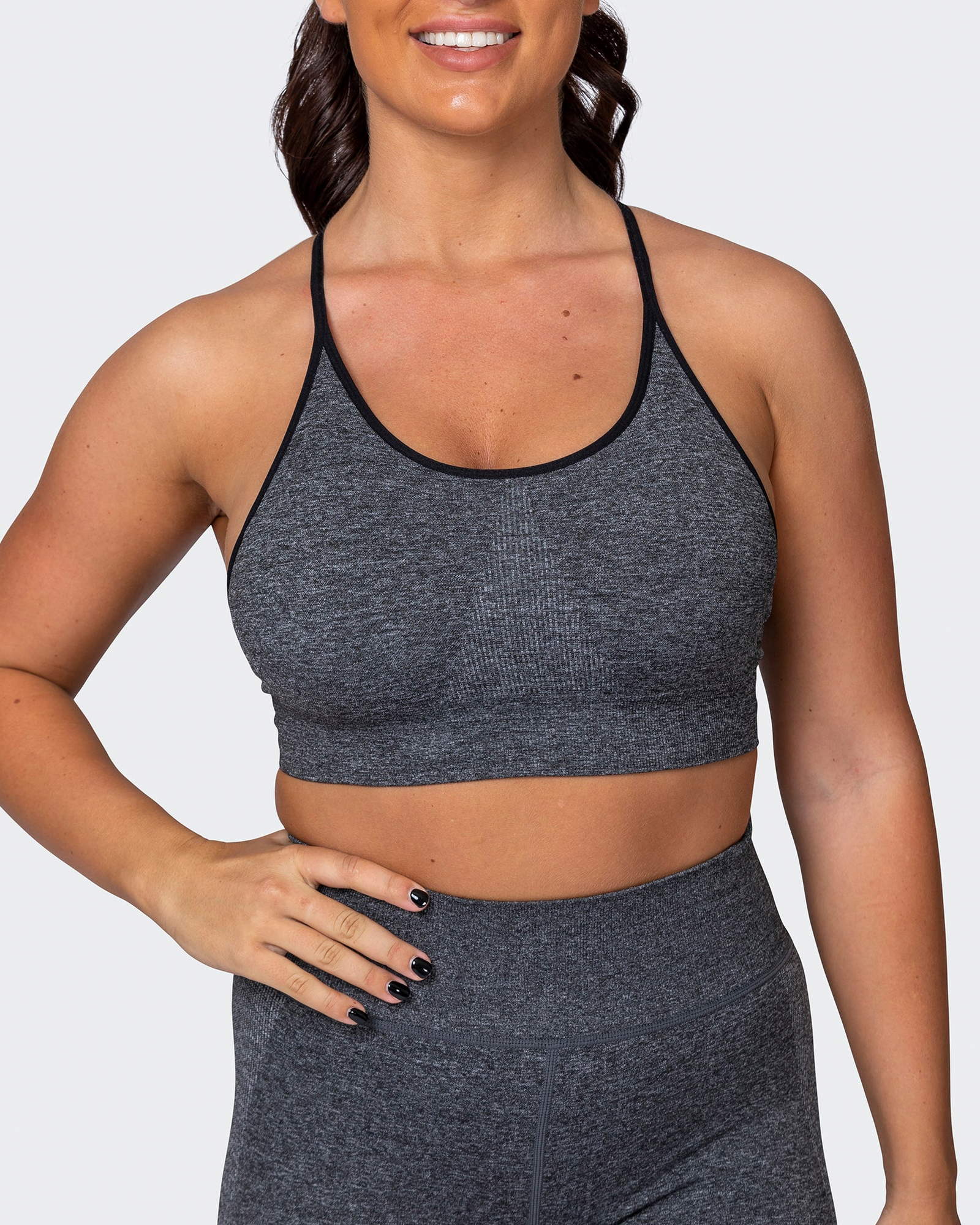All Day Strap Seamless Bra - Charcoal Marl