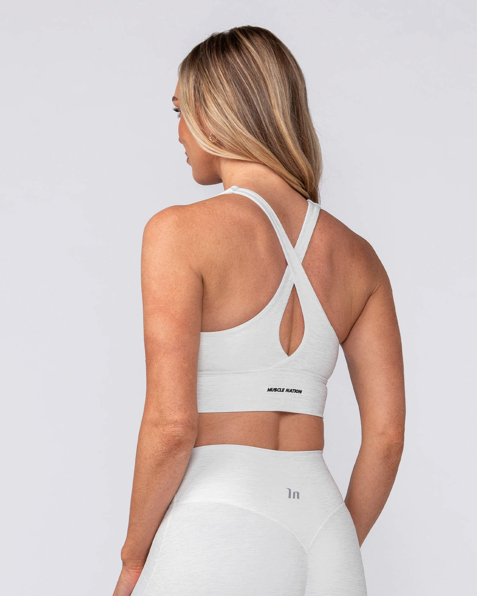 Allure Longline Bra - White Grey Marl