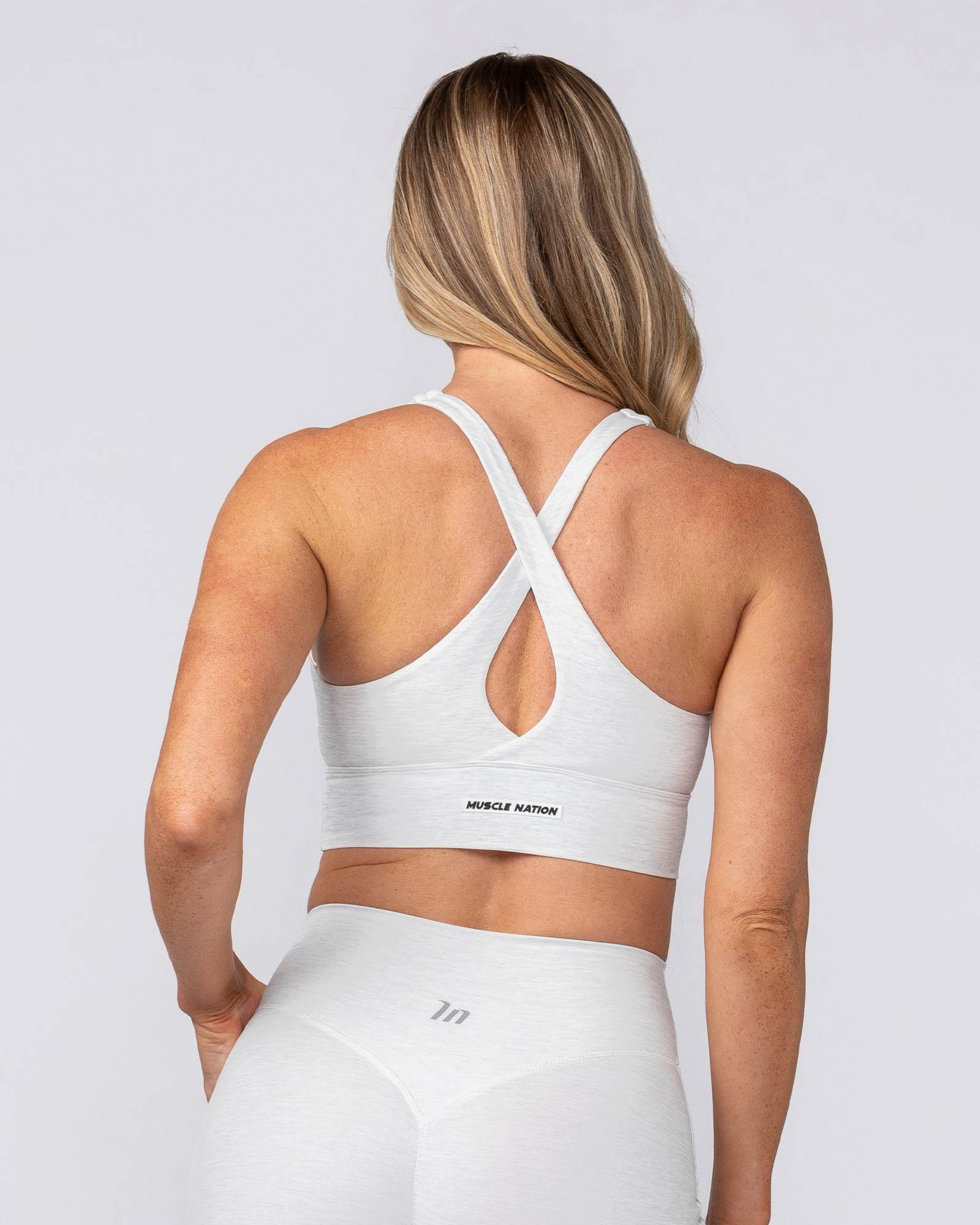 Allure Longline Bra - White Grey Marl