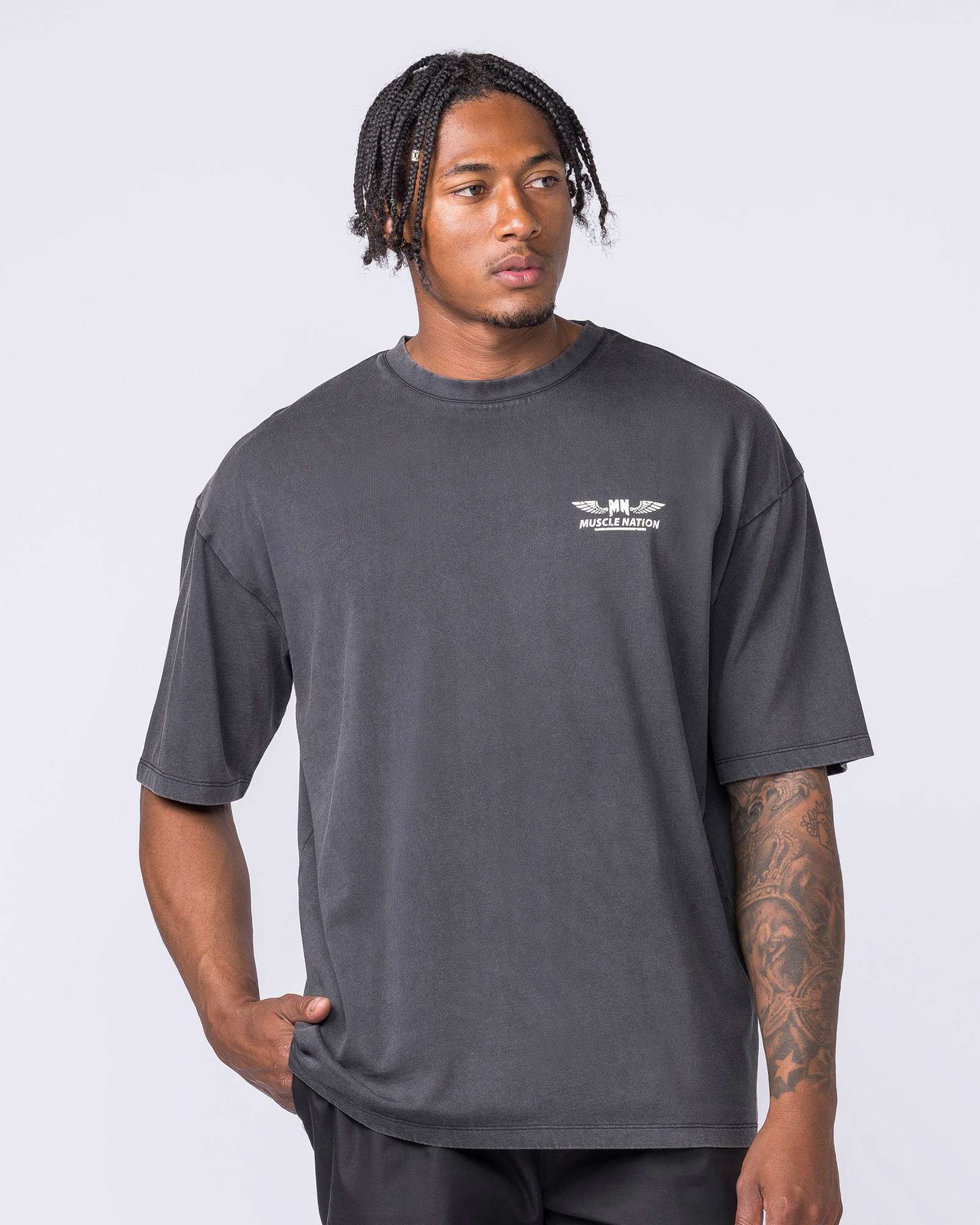 Archives Oversized Vintage Tee - Washed Black