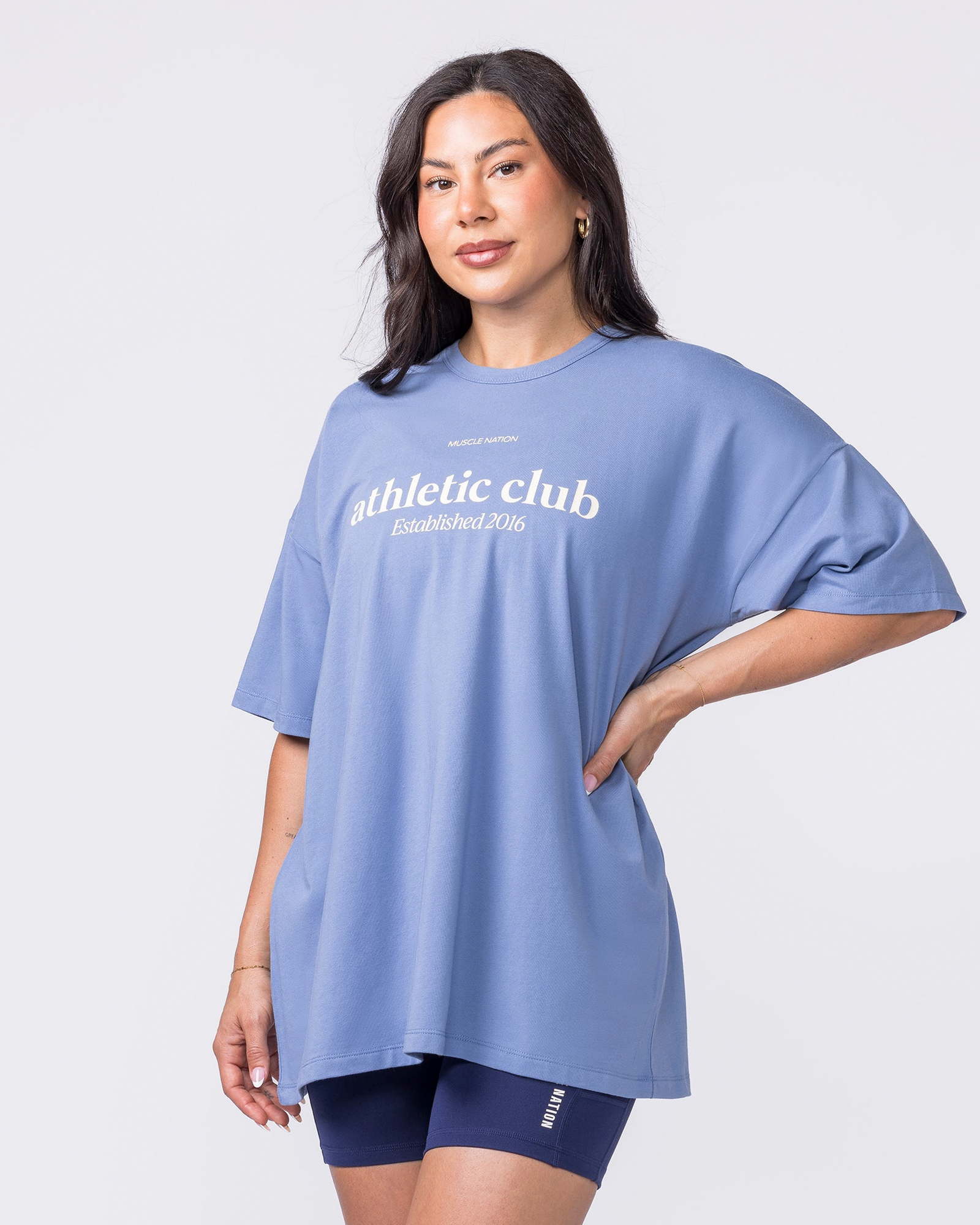Athletic Club Oversized Tee - Faded Denim