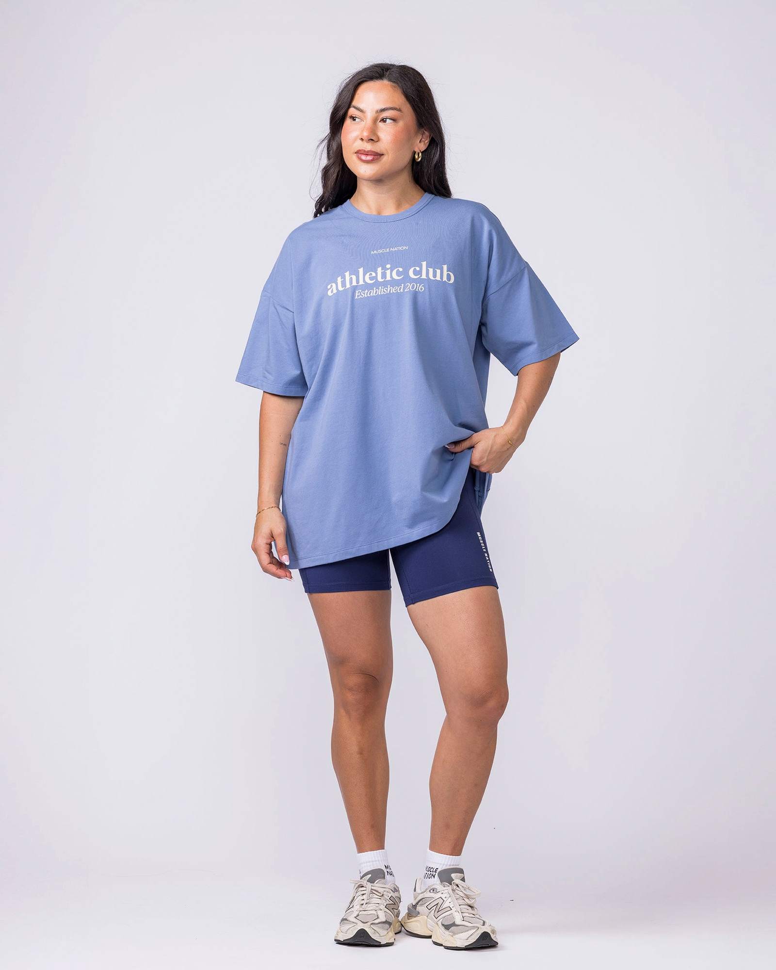 Athletic Club Oversized Tee - Faded Denim