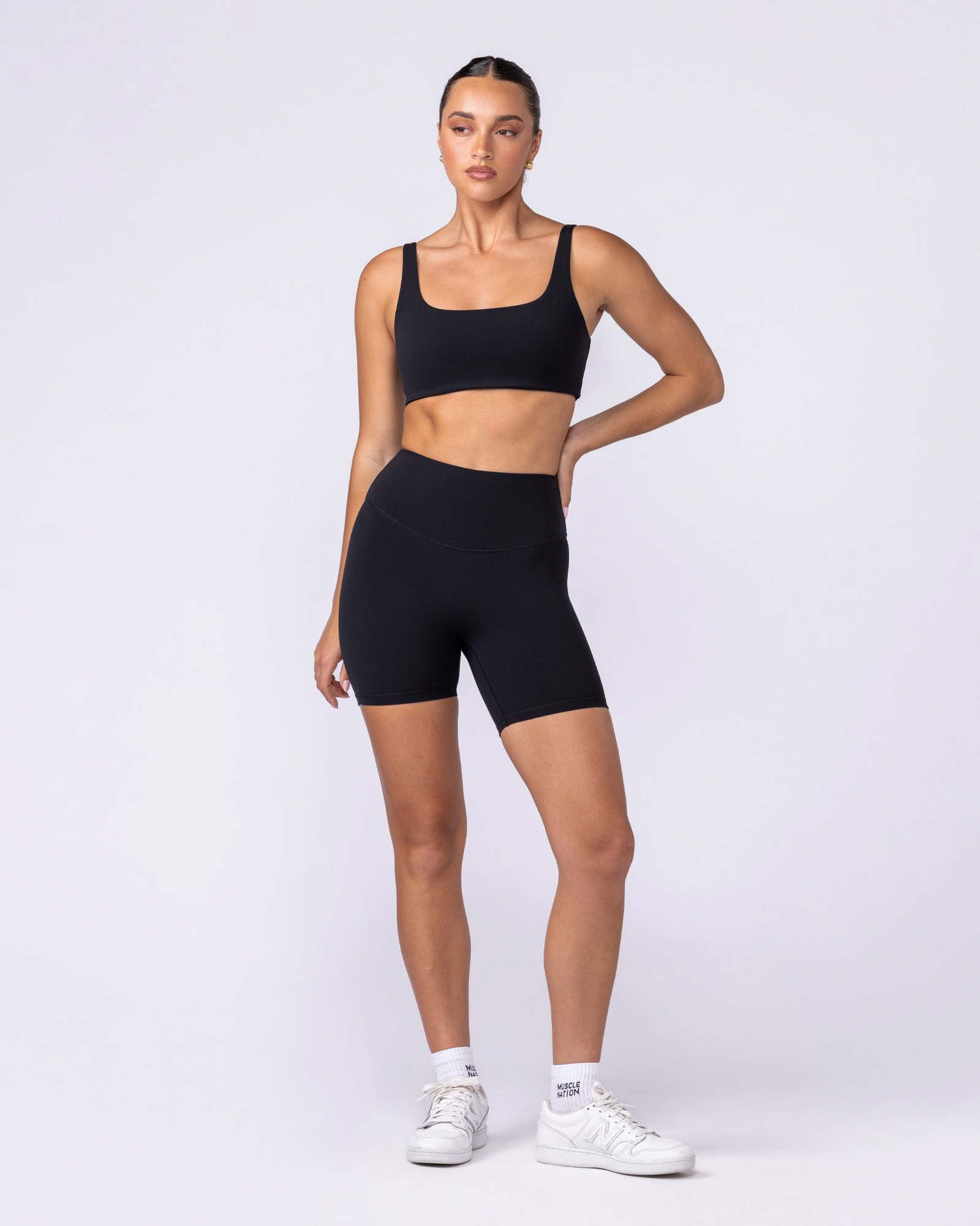Aura Back Pocket Bike Shorts - Black