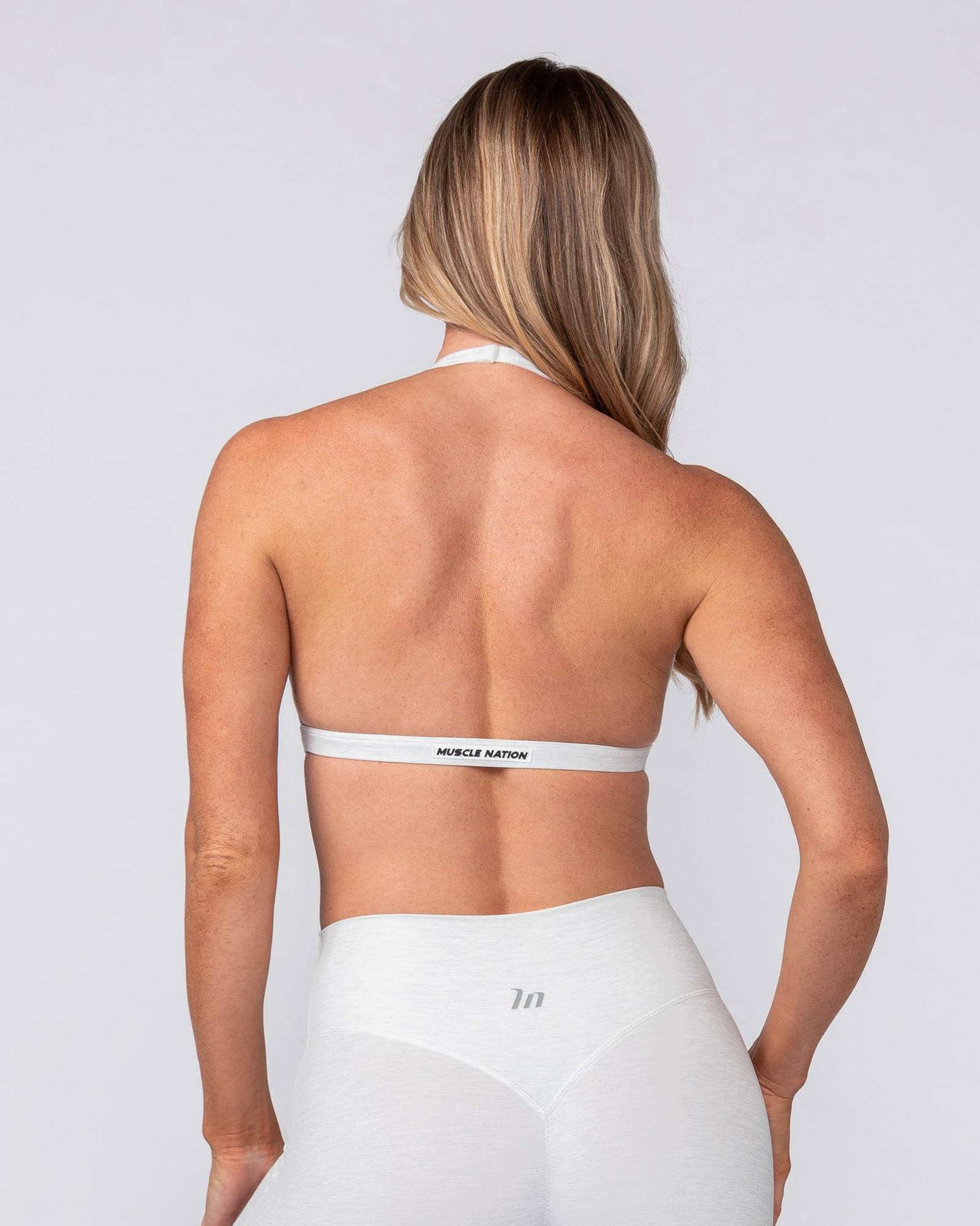 Aura Halter Bralette - White Grey Marl