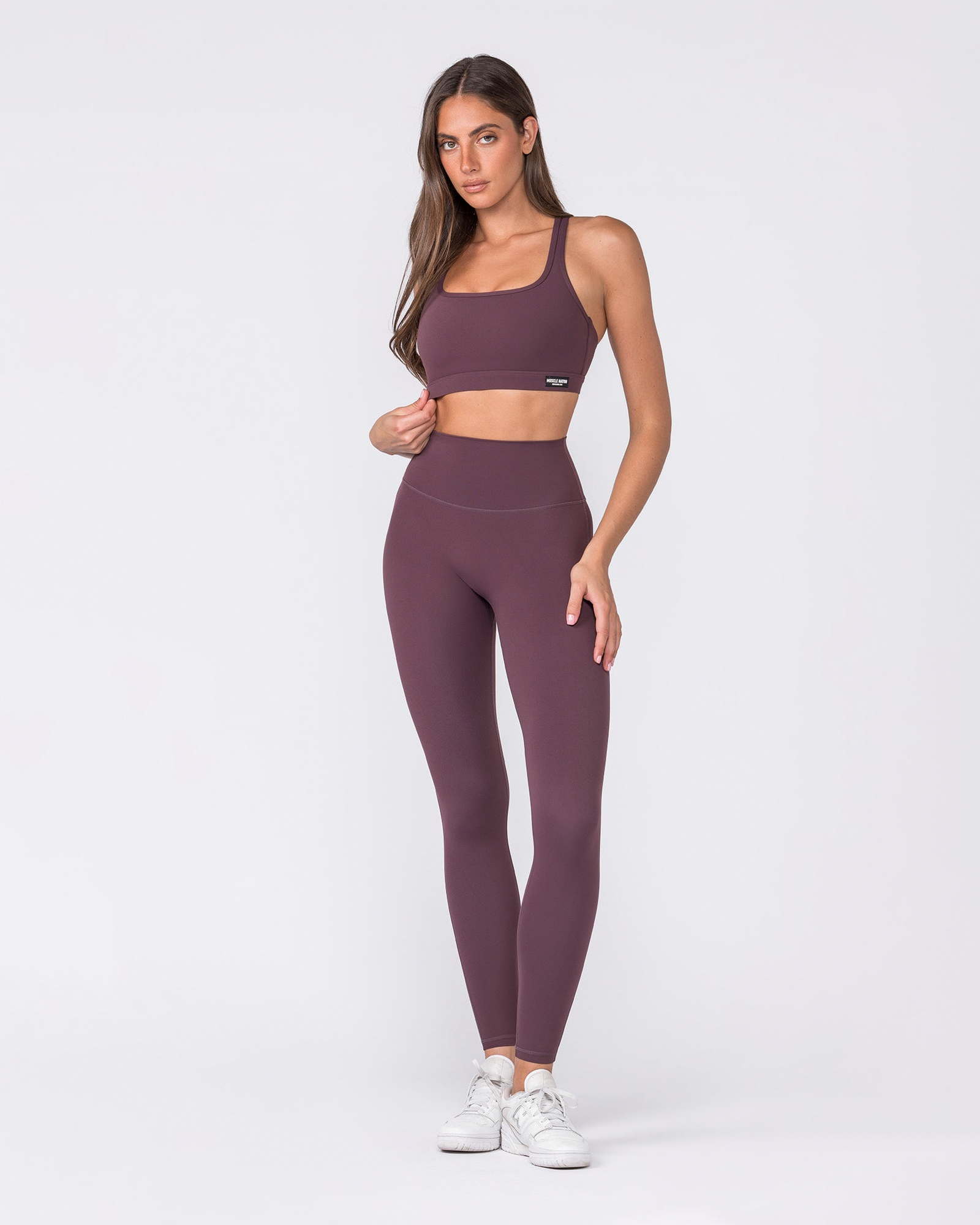 Aura Peachy High Invisible Scrunch Ankle Leggings - Dark Cherry