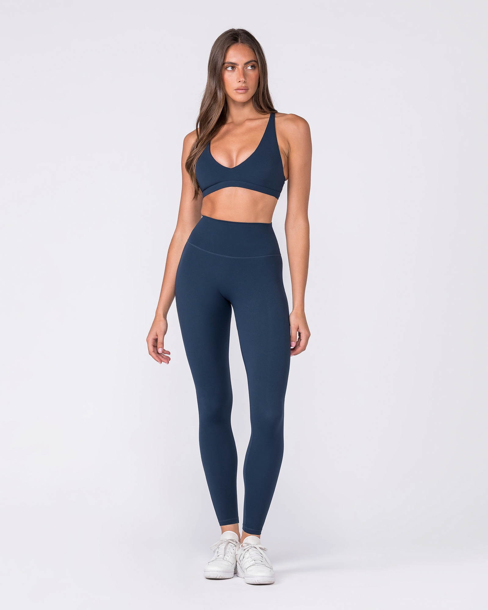 Aura Peachy High Invisible Scrunch Ankle Leggings - Navy