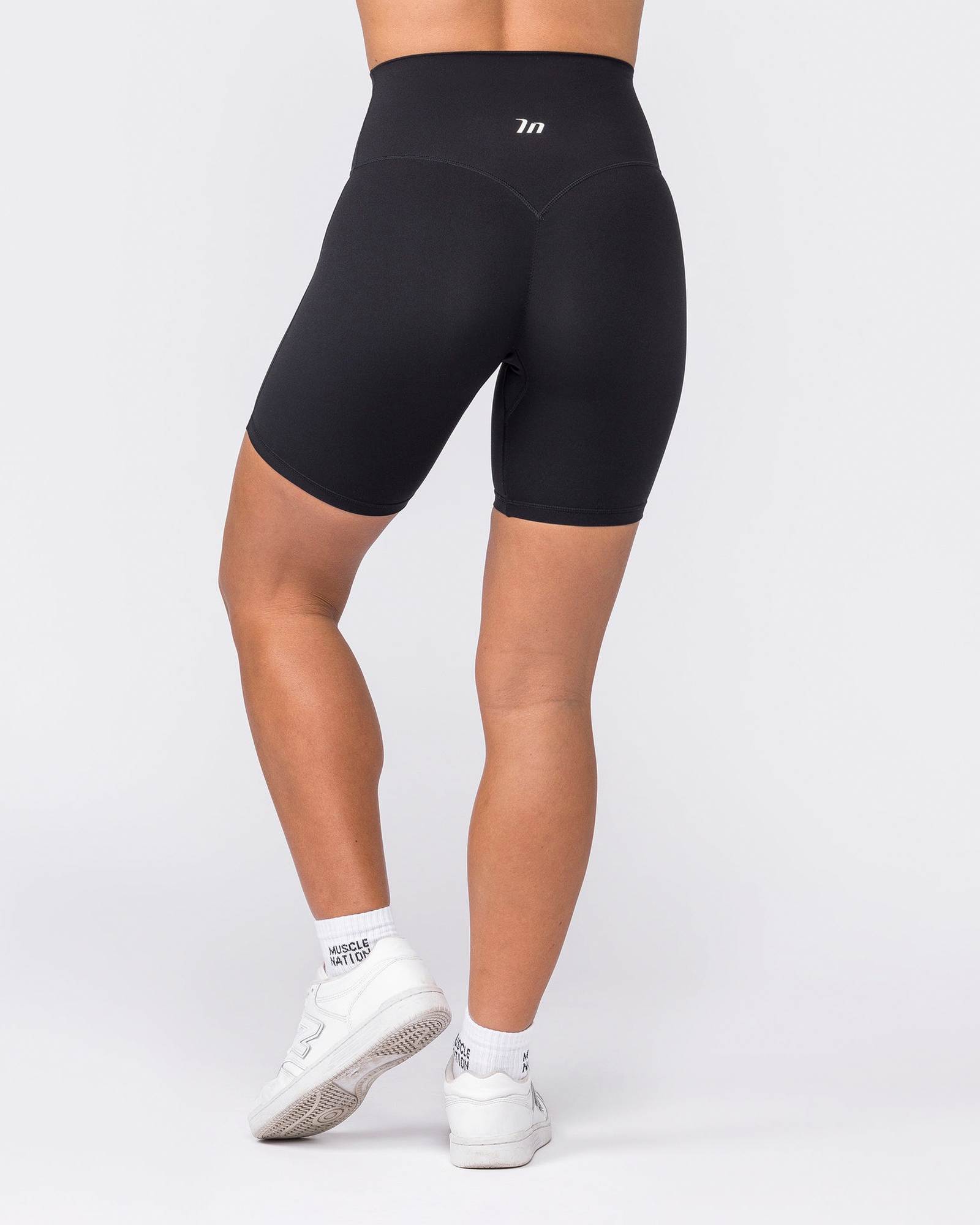 Aura Peachy High Invisible Scrunch Bike Shorts - Black