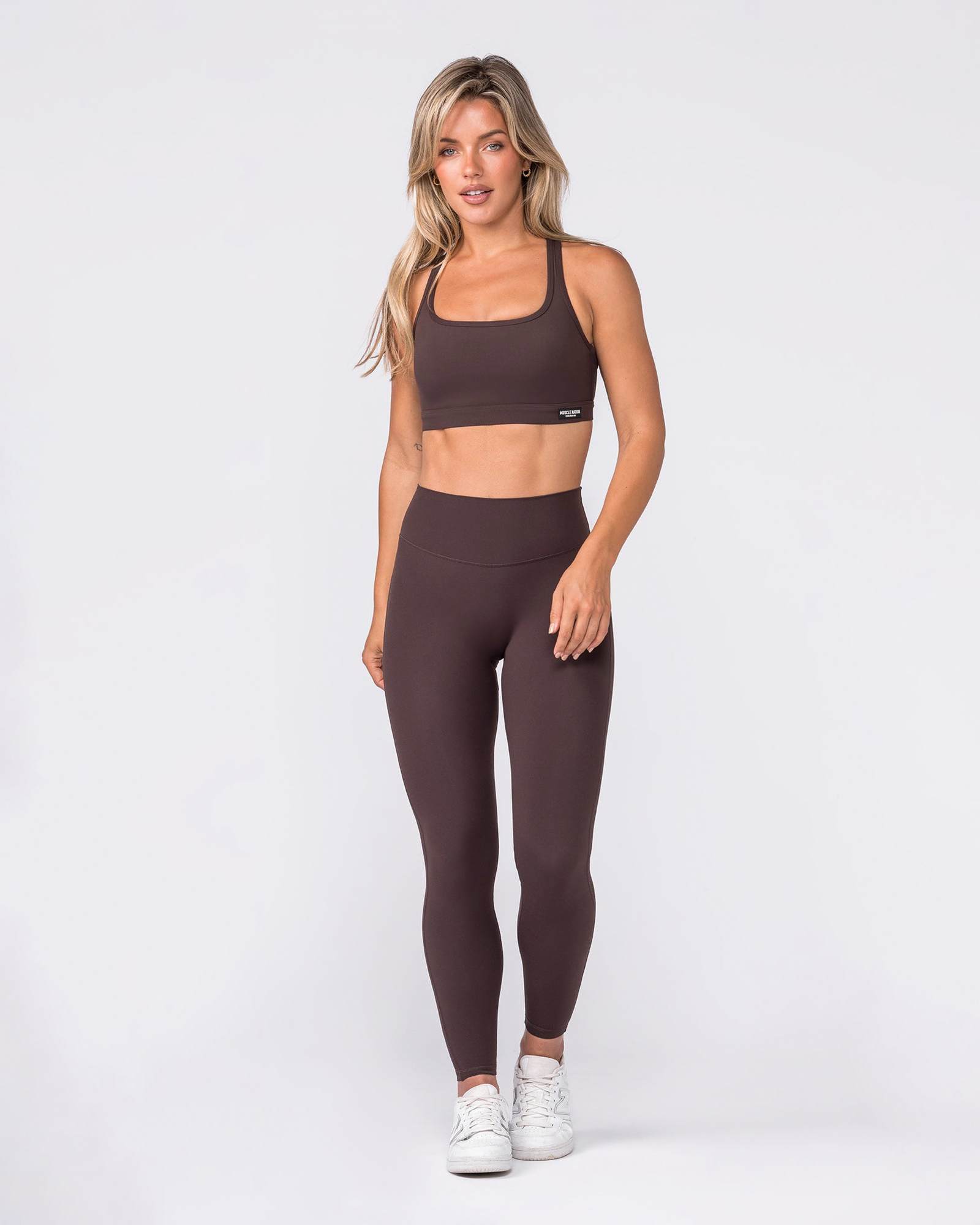 Aura Peachy Invisible Scrunch Ankle Leggings - Cocoa