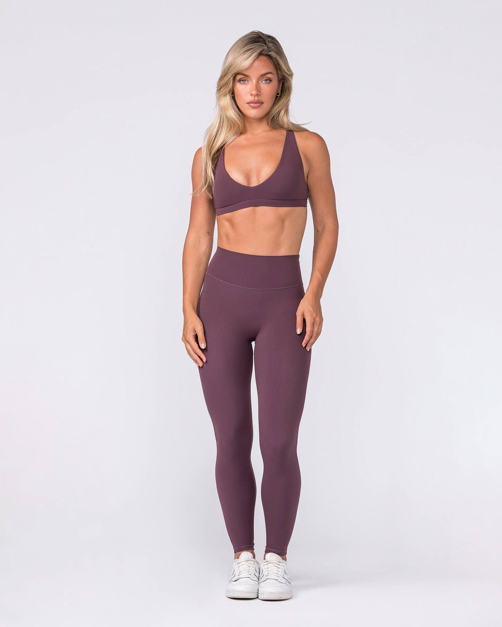 Aura Peachy Invisible Scrunch Ankle Leggings - Dark Cherry