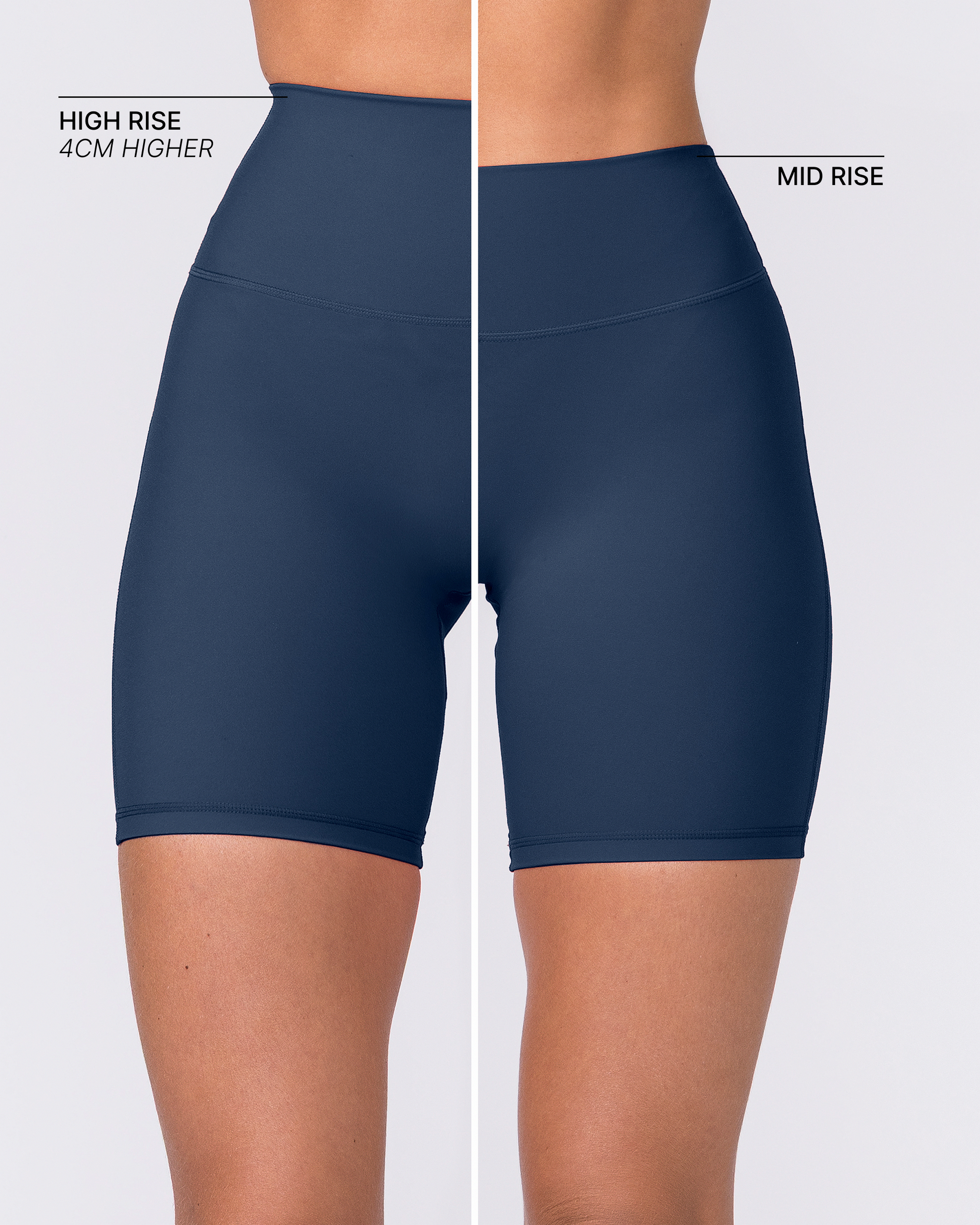Aura Peachy High Invisible Scrunch Bike Shorts - Navy