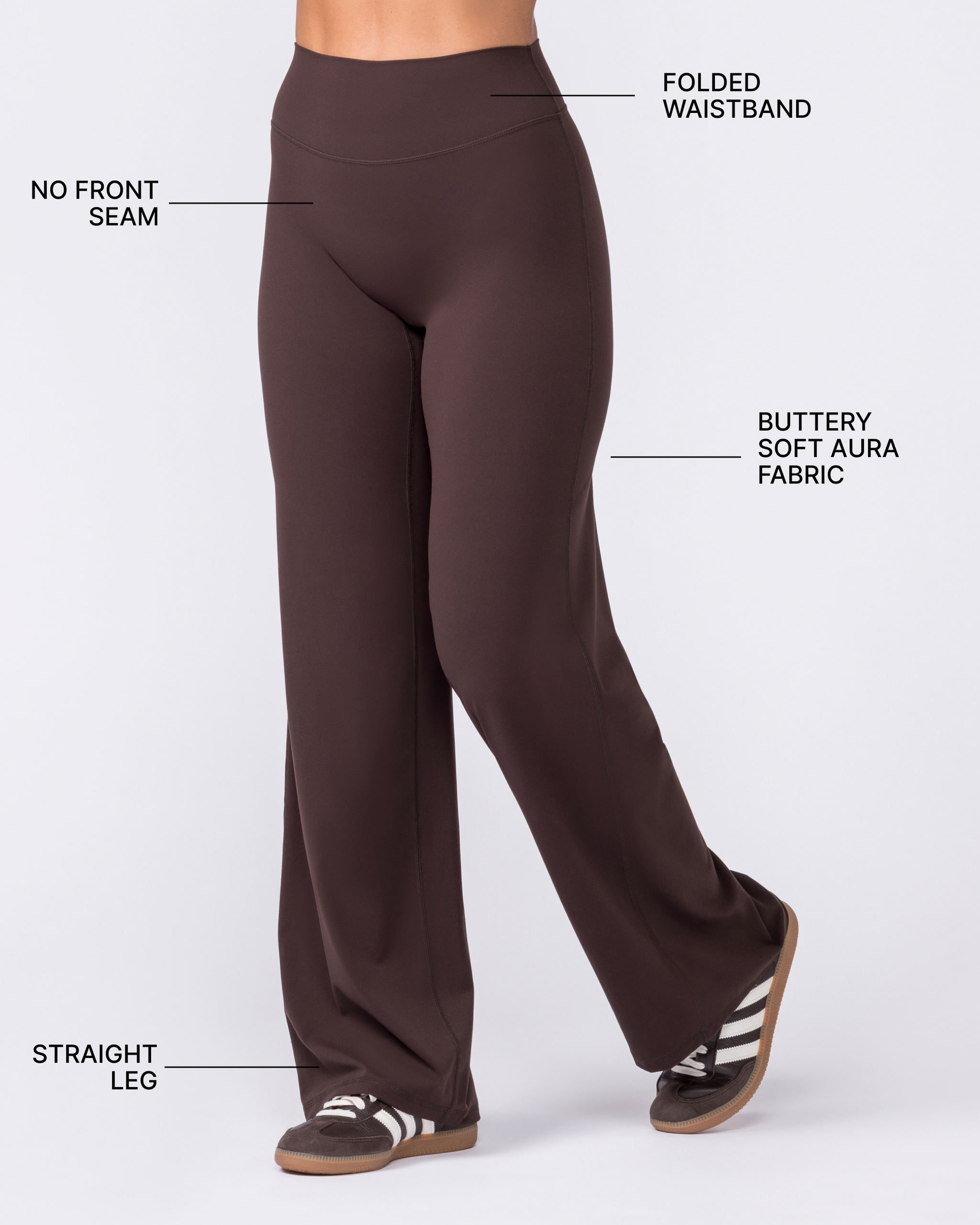 Aura Straight Leg Leggings Short - Cocoa