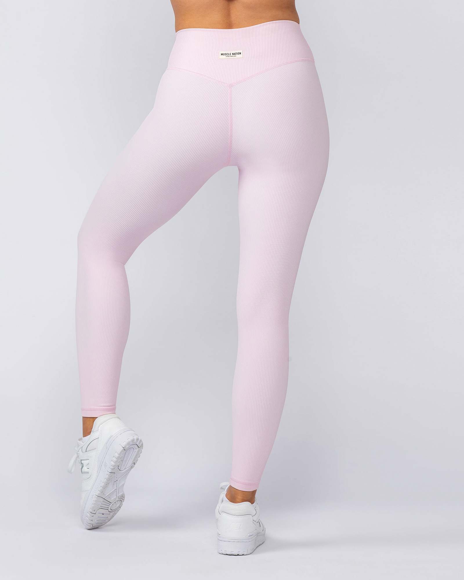 Zero Rise Rib Ankle Length Leggings - Baby Pink