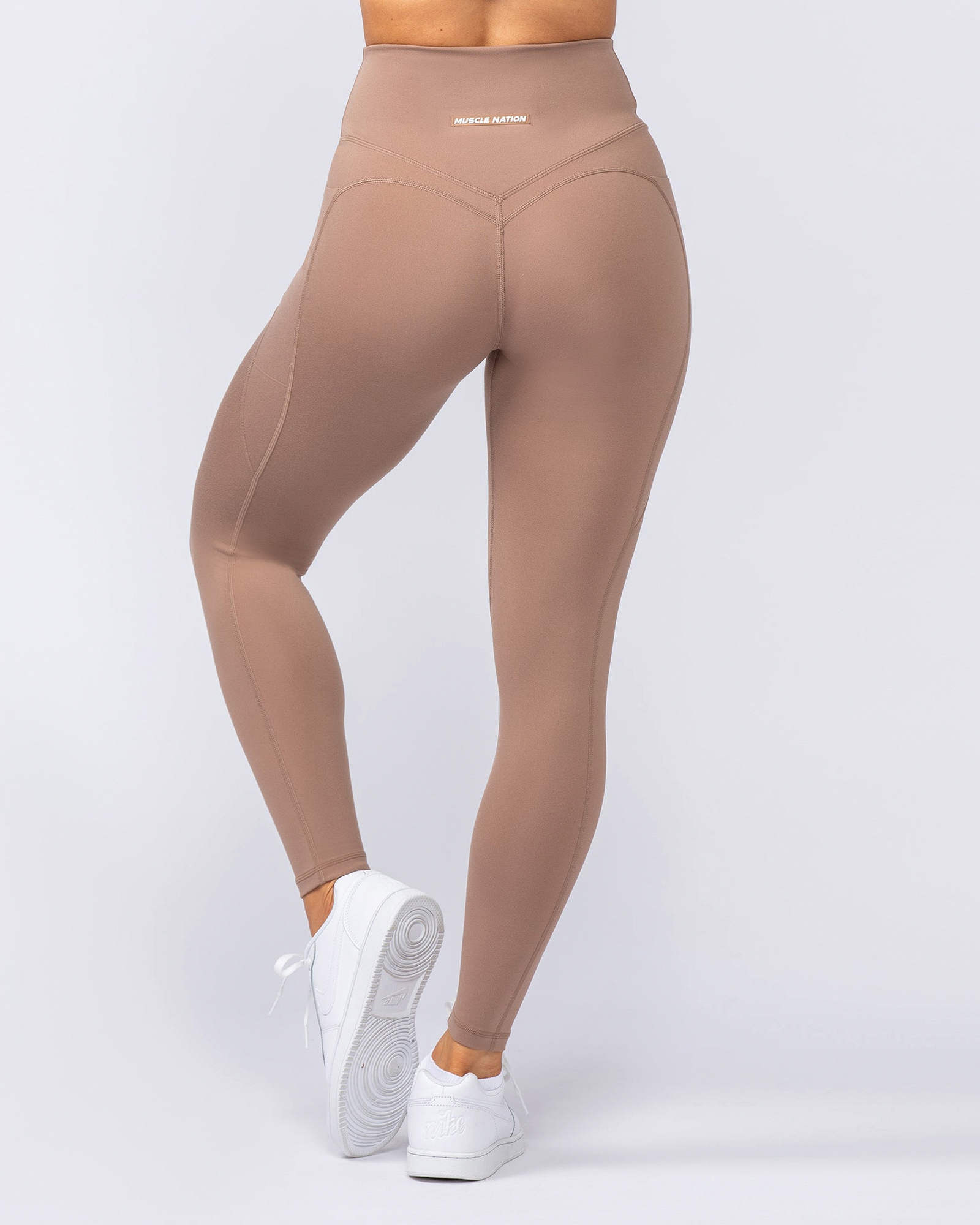 Booty Shaper Pocket Ankle Length Leggings - Cinnamon
