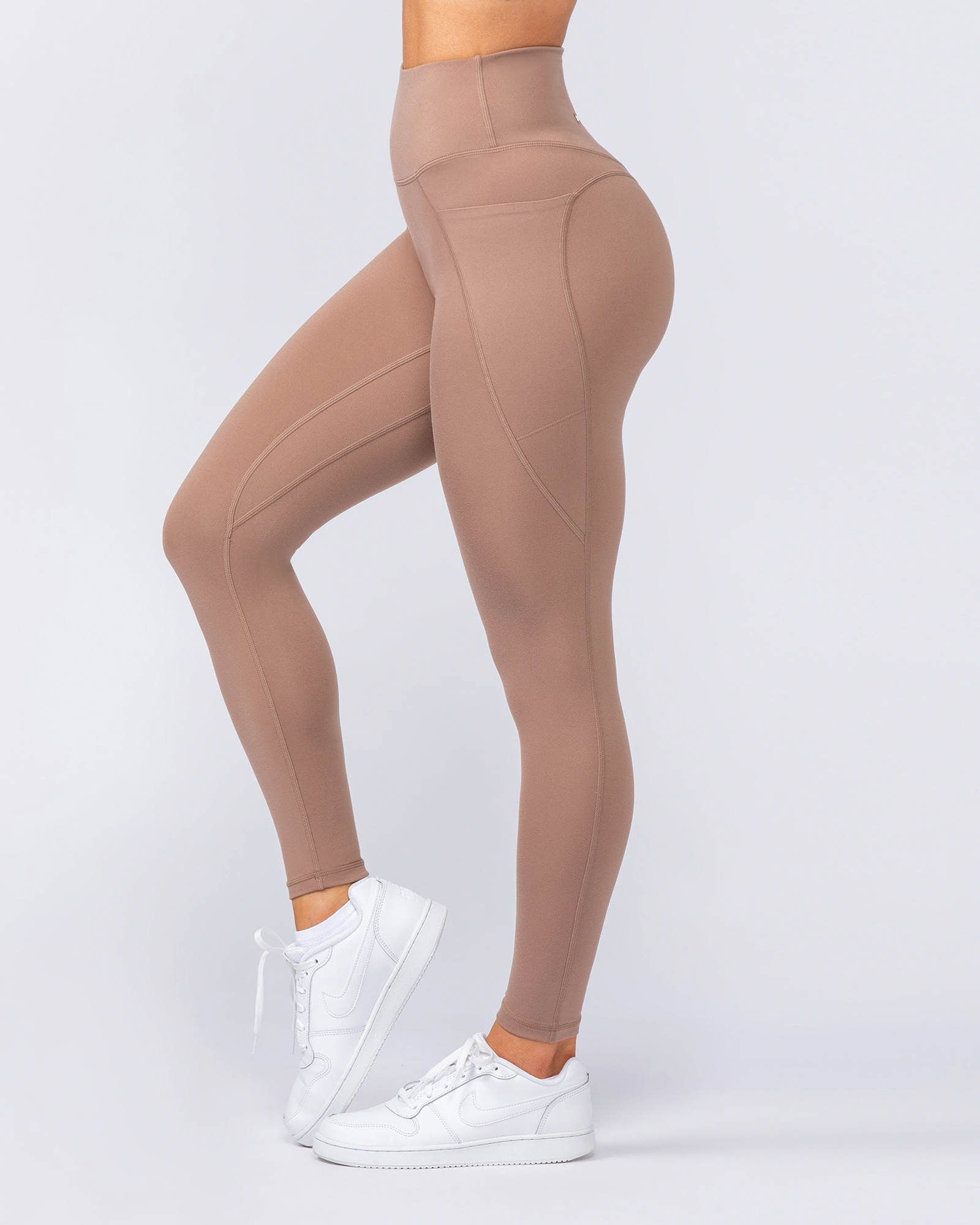 Booty Shaper Pocket Ankle Length Leggings - Cinnamon