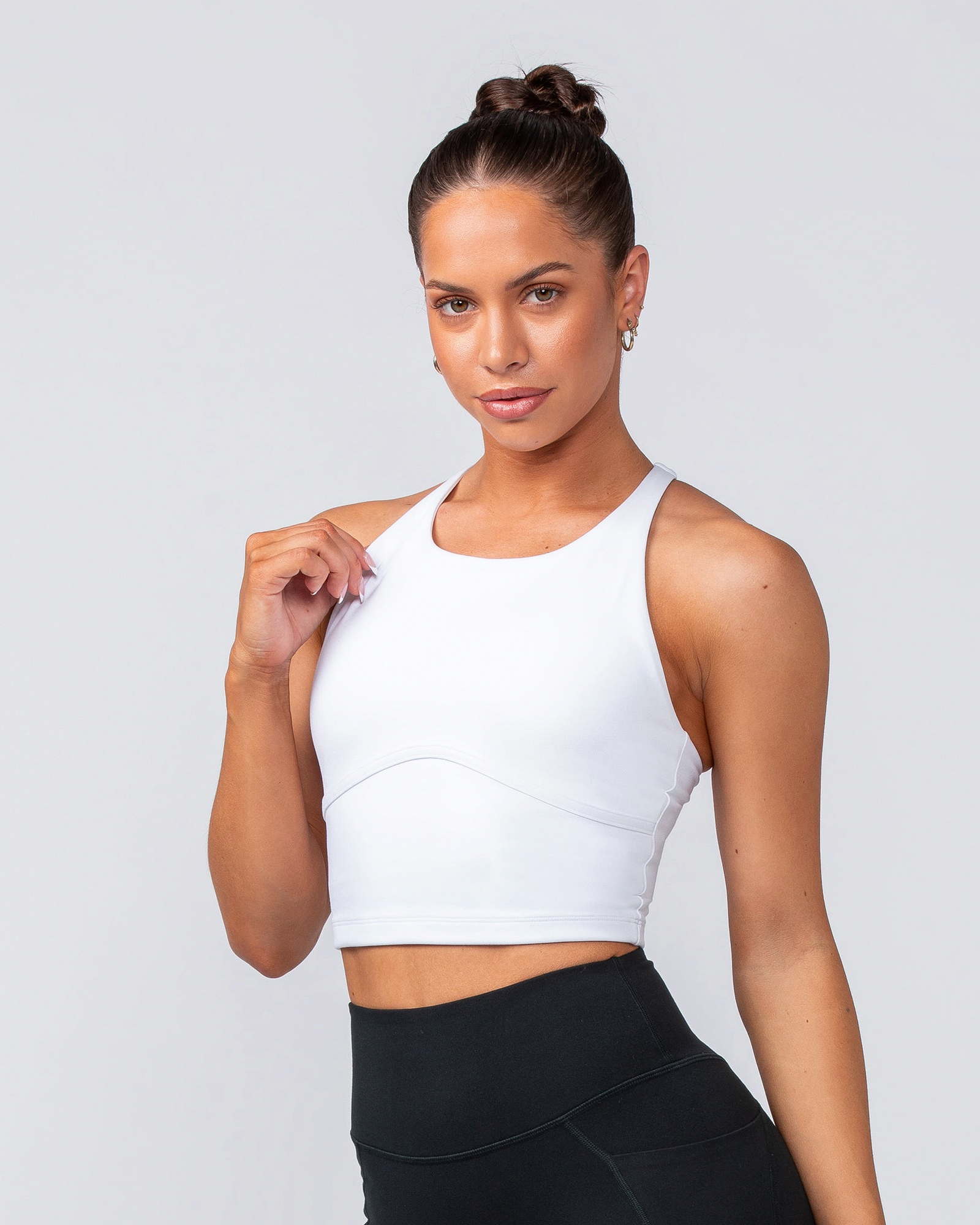Limitless Cropped Active Tank - White