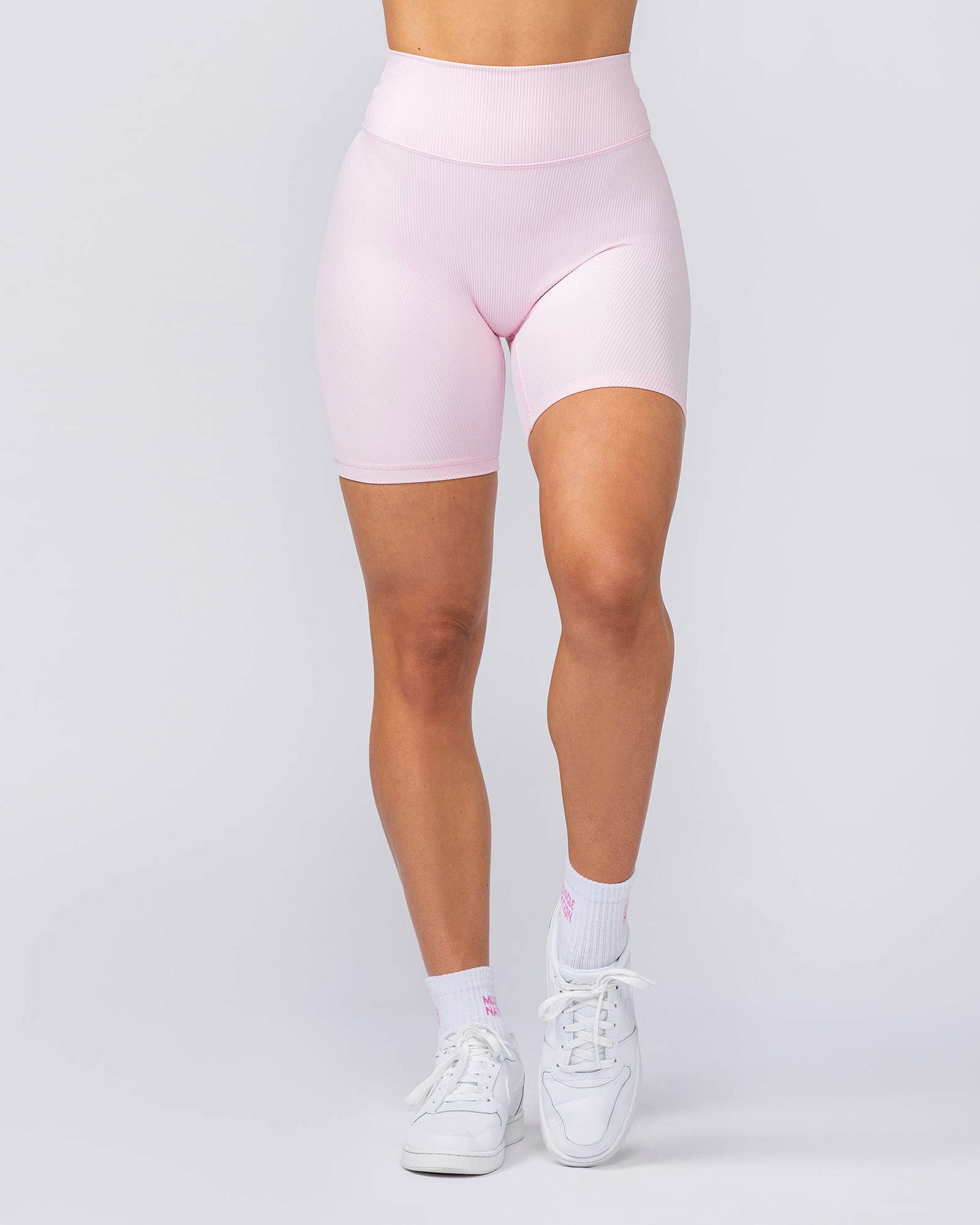 Zero Rise Rib Bike Shorts - Baby Pink