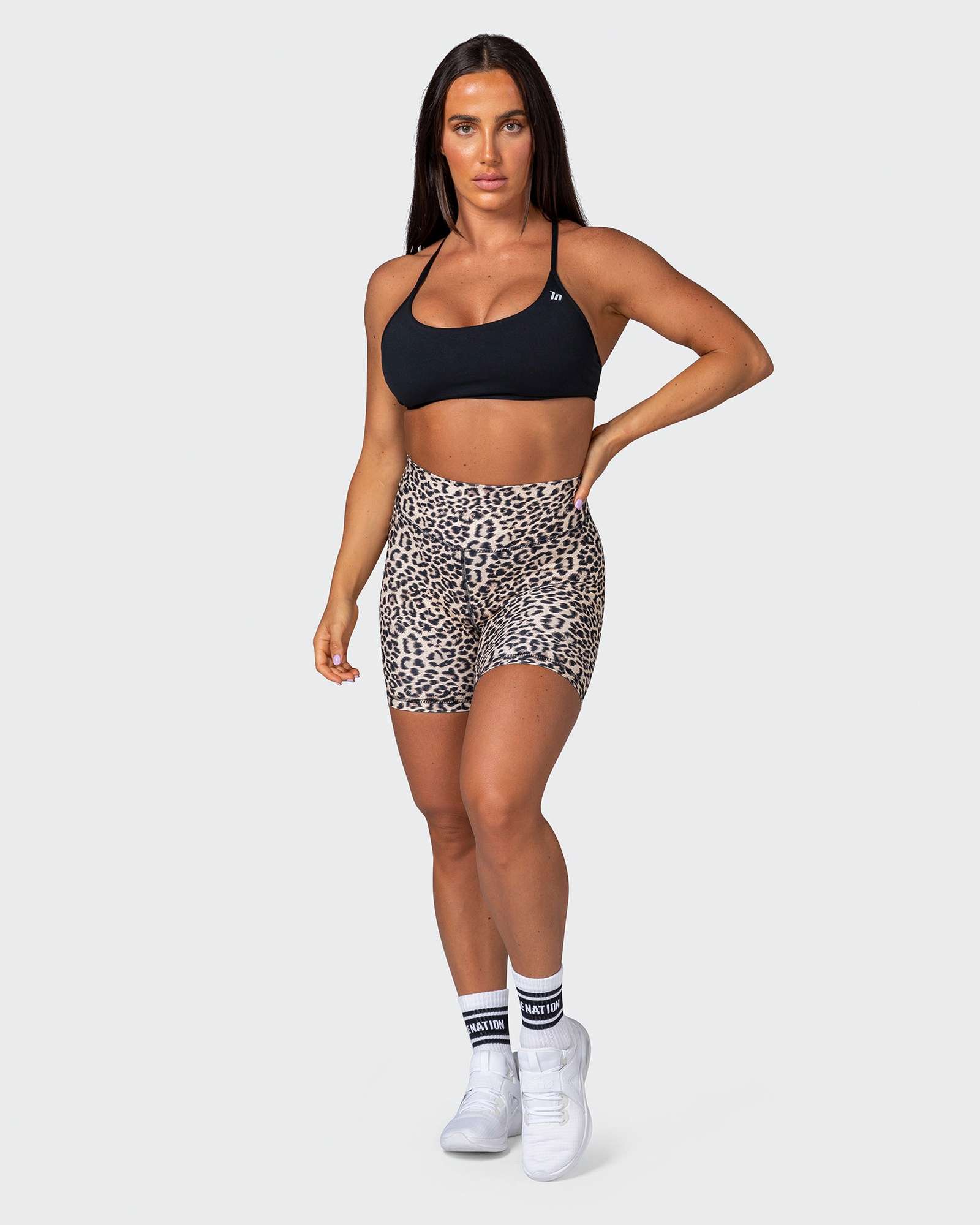 Signature Scrunch Bike Shorts - Yellow Leopard
