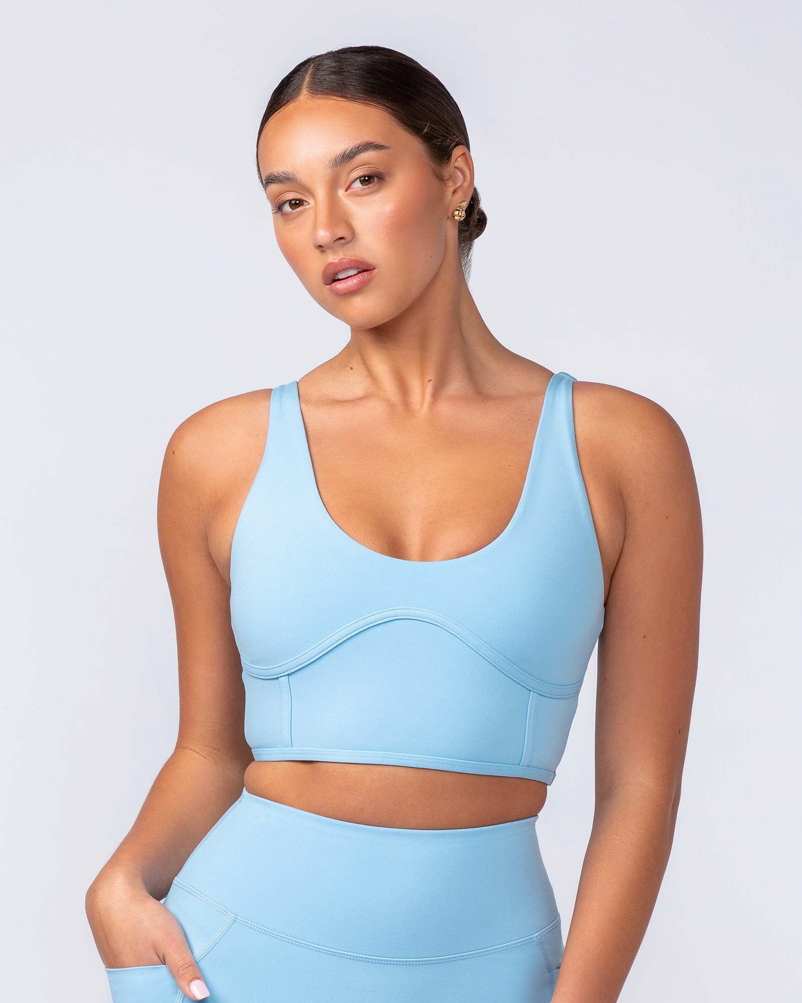 Limitless Longline Bra - Pacific Blue