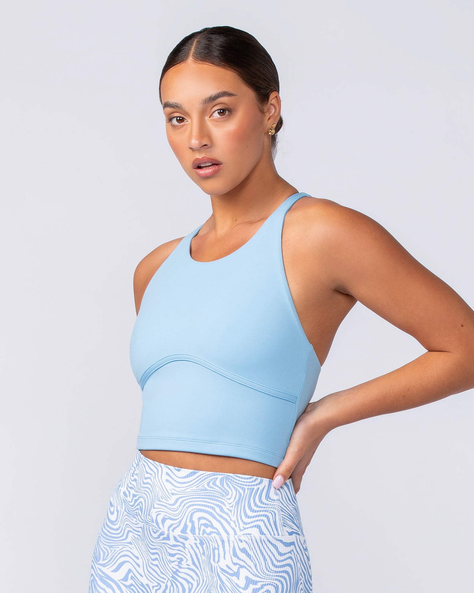 Limitless Cropped Active Tank - Pacific Blue