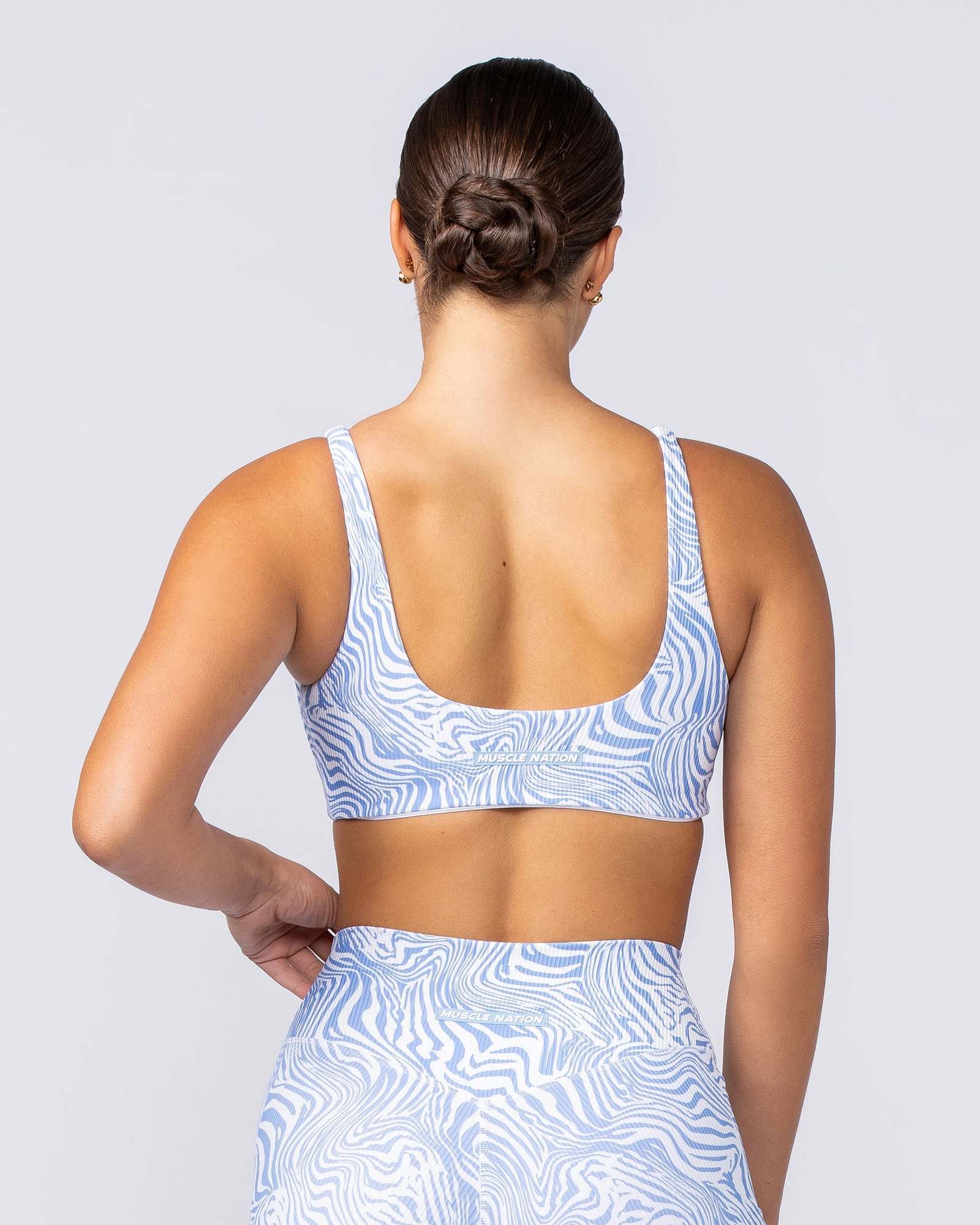 Fundamental Zebra Rib Bra - Pacific Blue Zebra