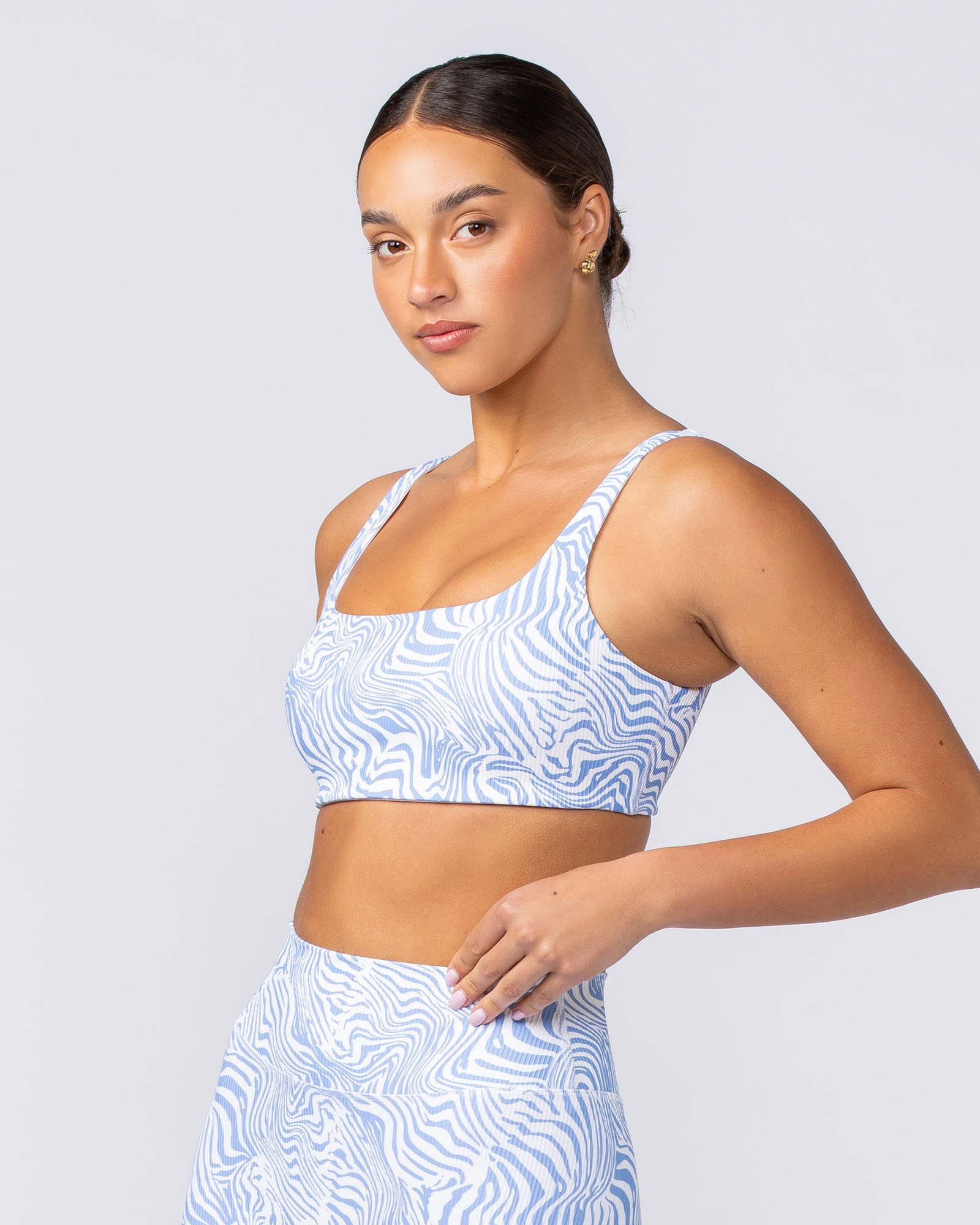 Fundamental Zebra Rib Bra - Pacific Blue Zebra