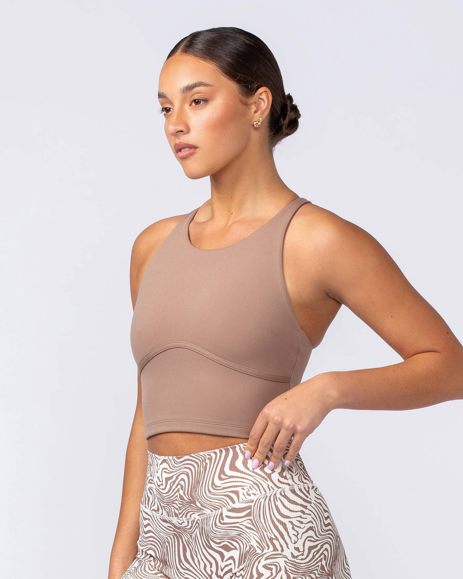 Limitless Cropped Active Tank - Cinnamon