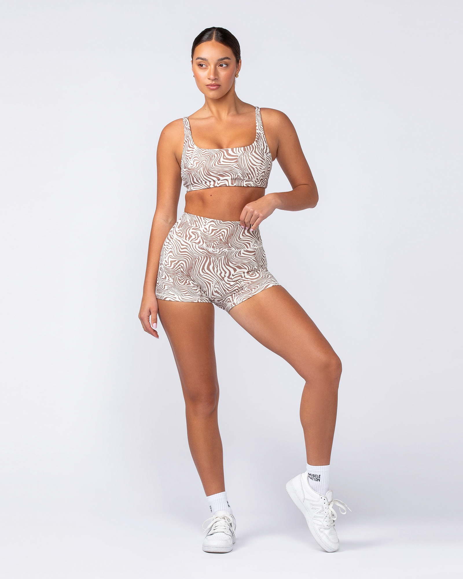 Fundamental Zebra Rib Bra - Cinnamon Zebra