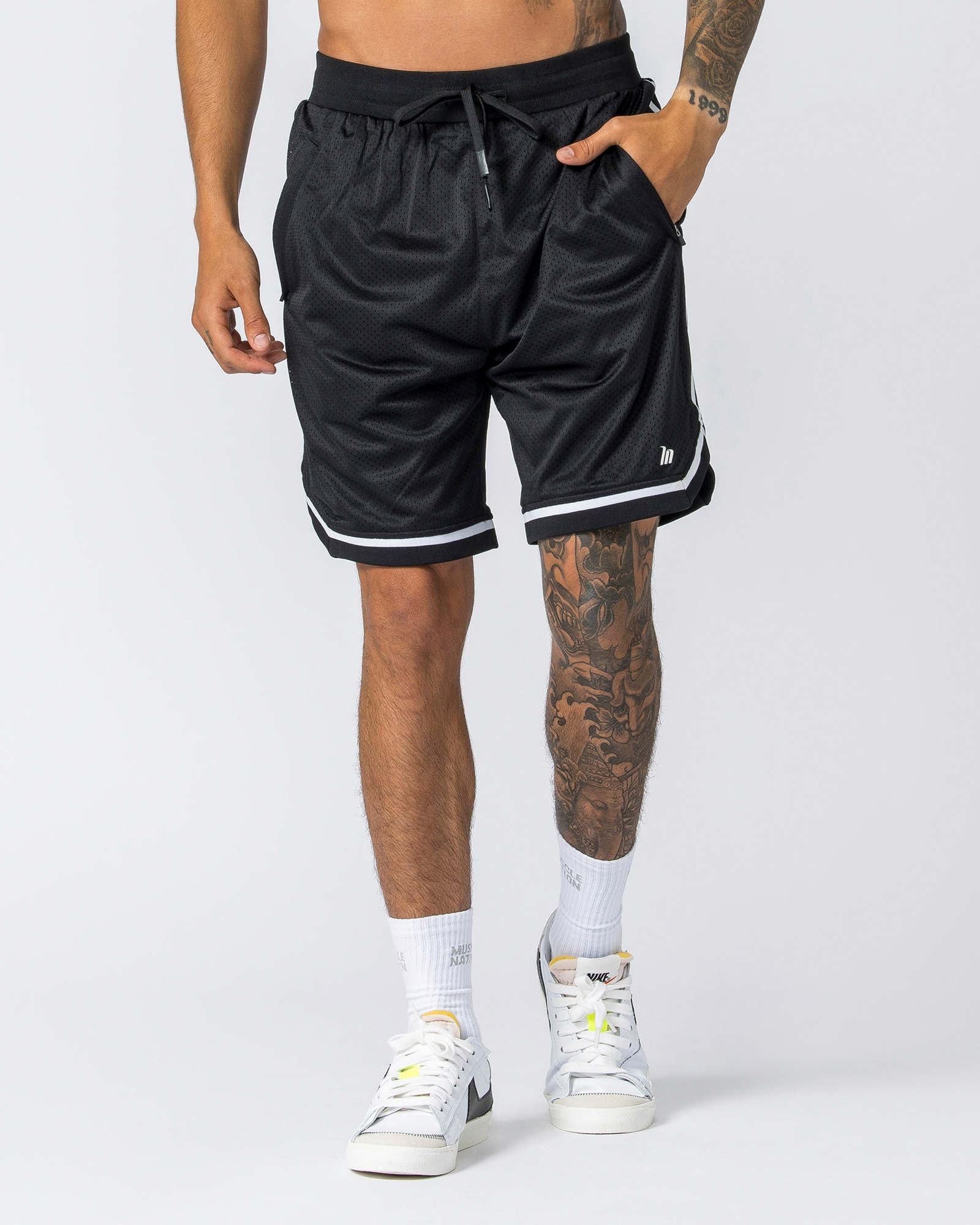 Mens 8" Basketball Shorts - Black