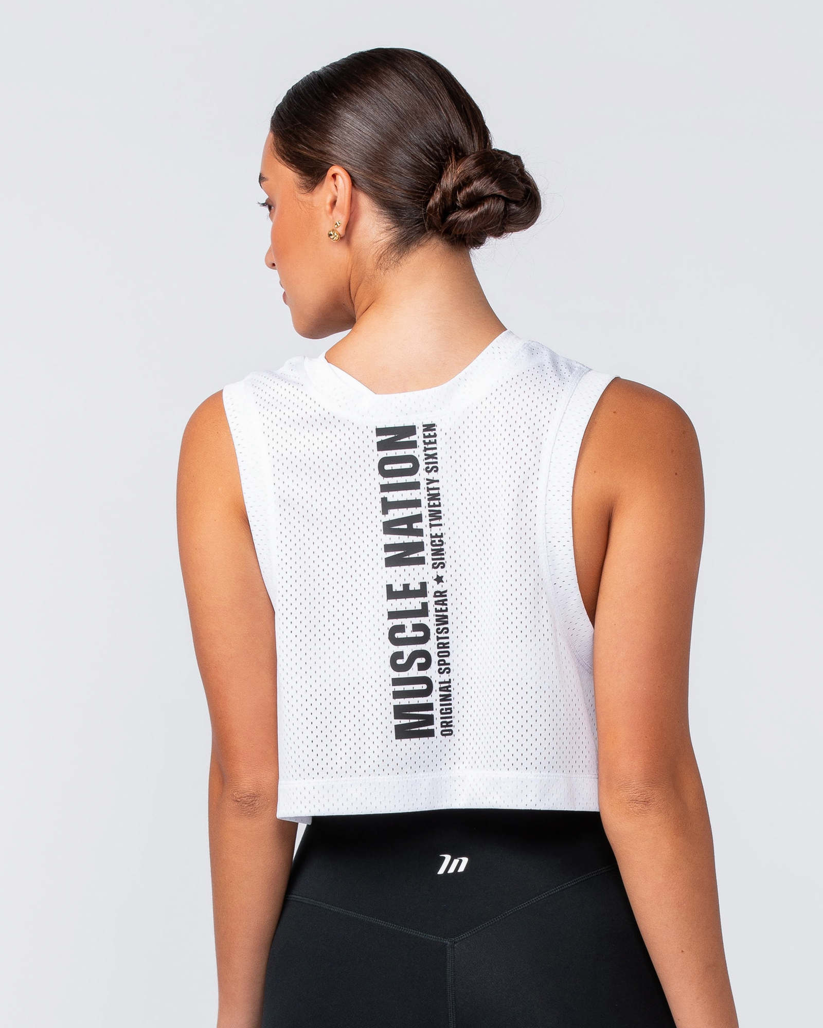 Swift Cropped Training Tank - White