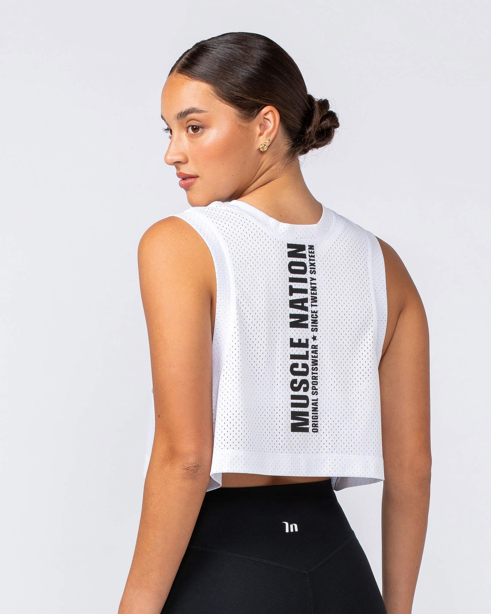 Swift Cropped Training Tank - White