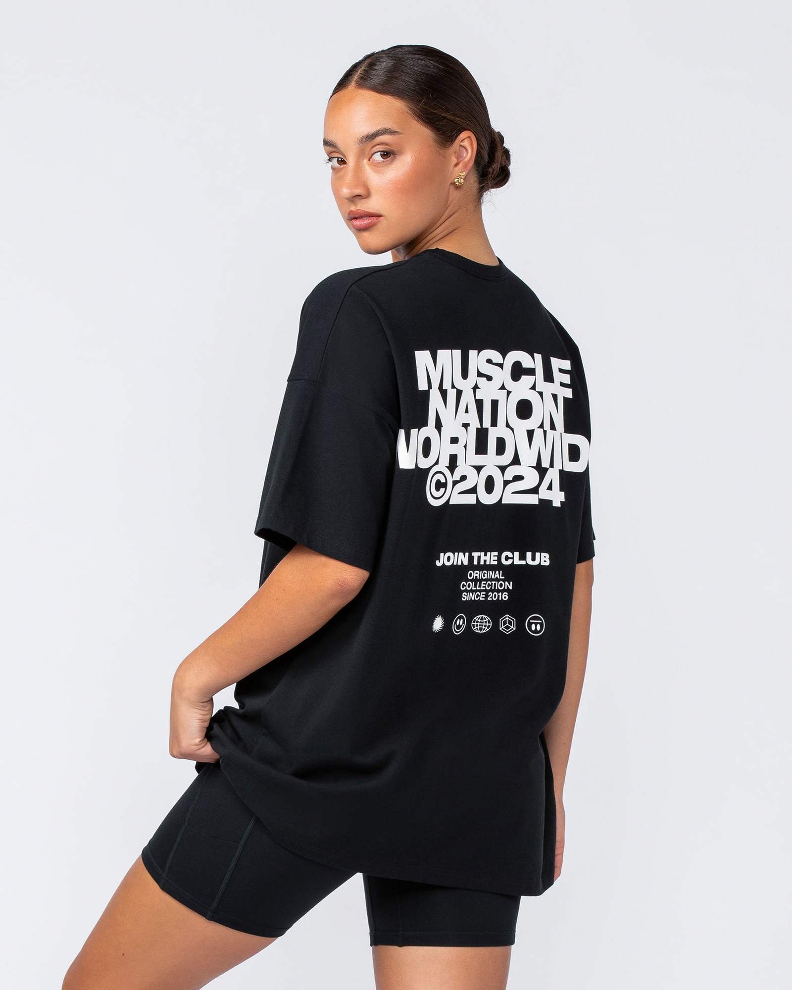 Womens Global Oversized Tee - Black