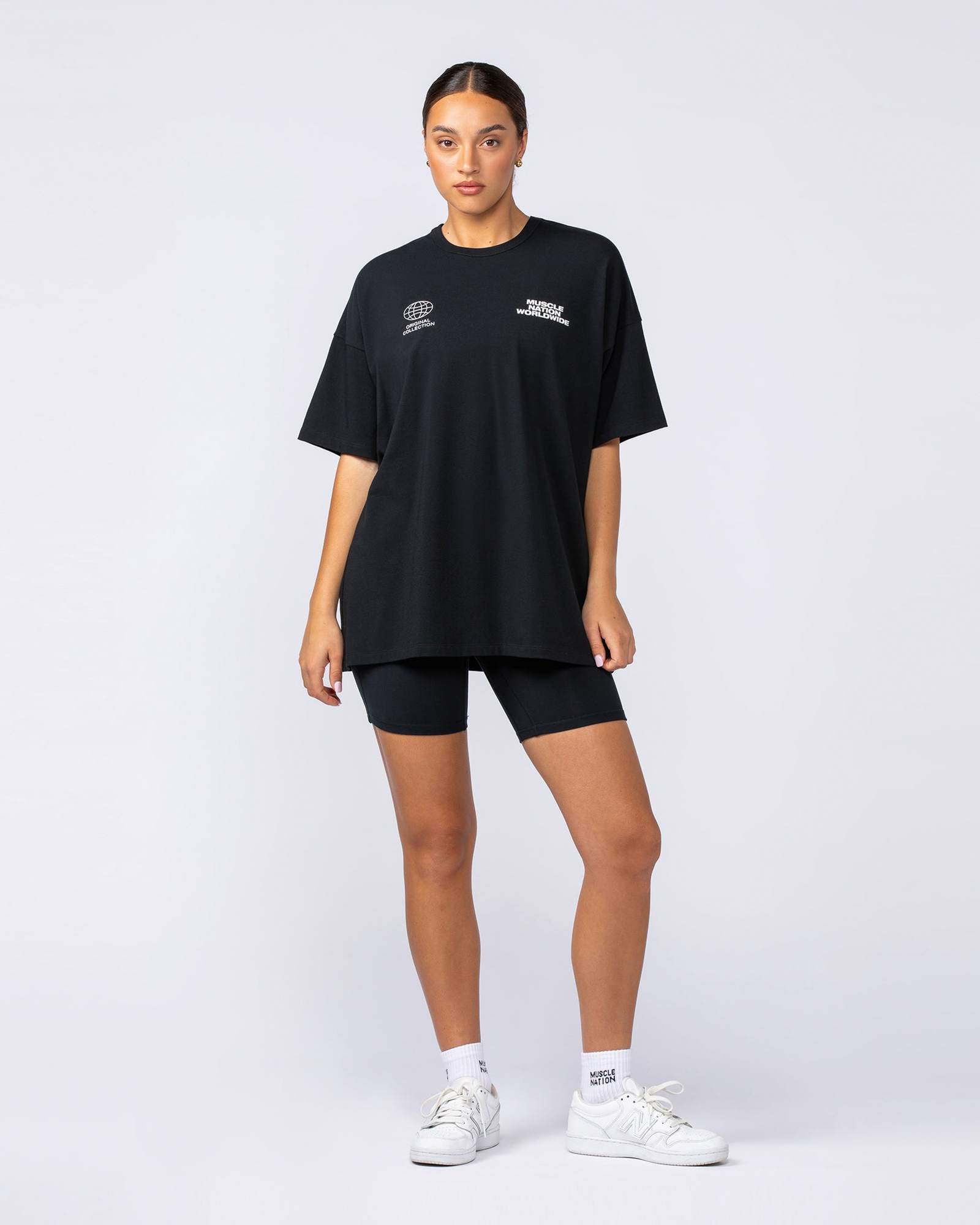 Womens Global Oversized Tee - Black
