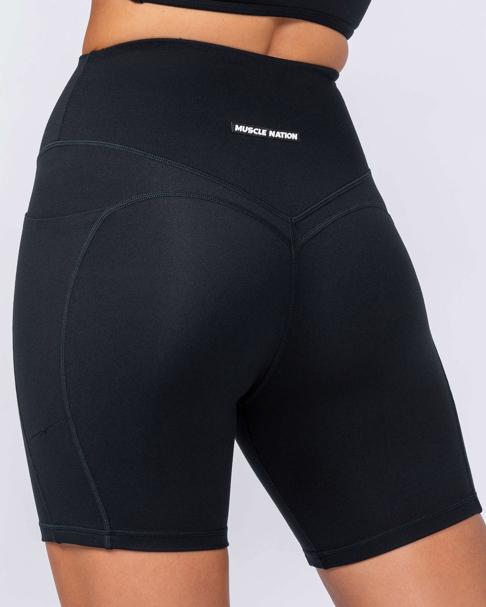 Booty Shaper Pocket Bike Shorts - Black