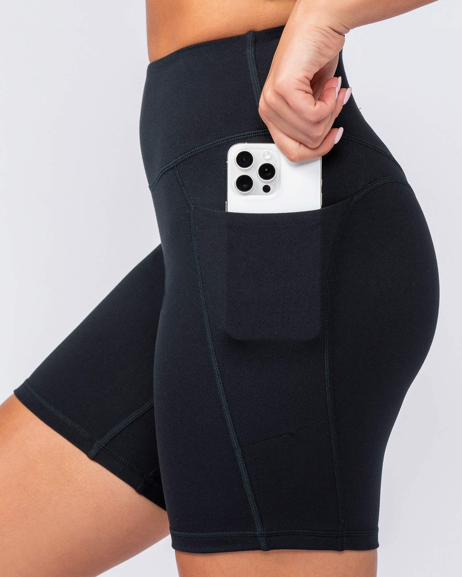 Booty Shaper Pocket Bike Shorts - Black