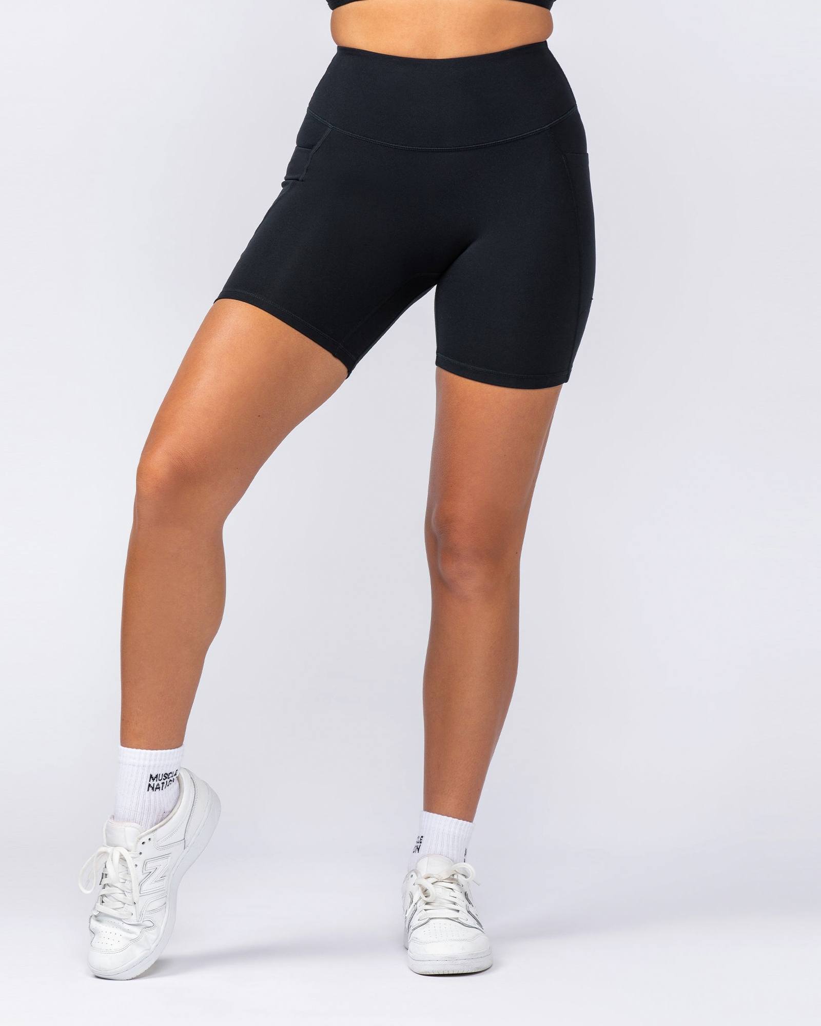 Booty Shaper Pocket Bike Shorts - Black
