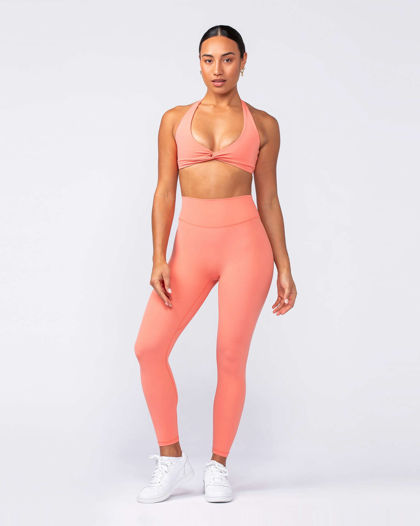 Liberty Zero Rise Ankle Length Leggings - Peach Pink