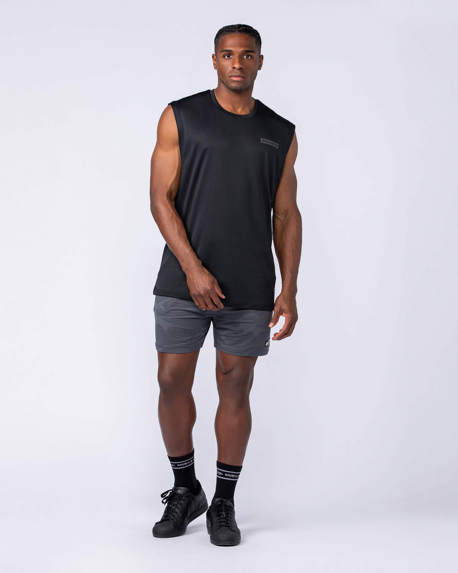 Tech Camo Lay Up 5" Shorts - Dark Grey Camo
