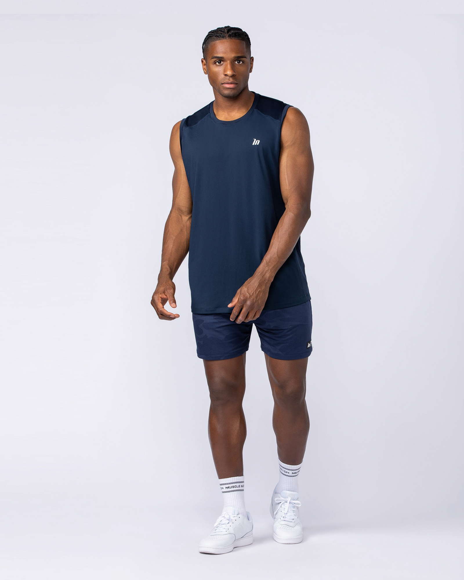 Tech Camo Lay Up 5" Shorts - Navy Camo