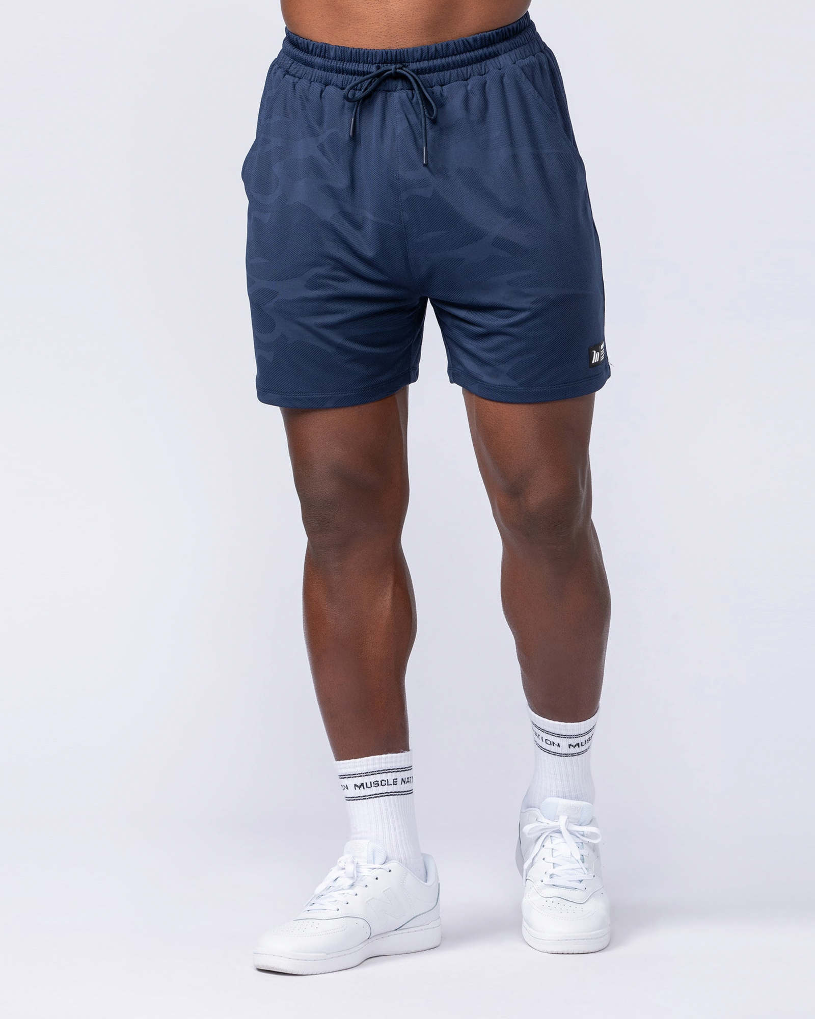 Tech Camo Lay Up 5" Shorts - Navy Camo