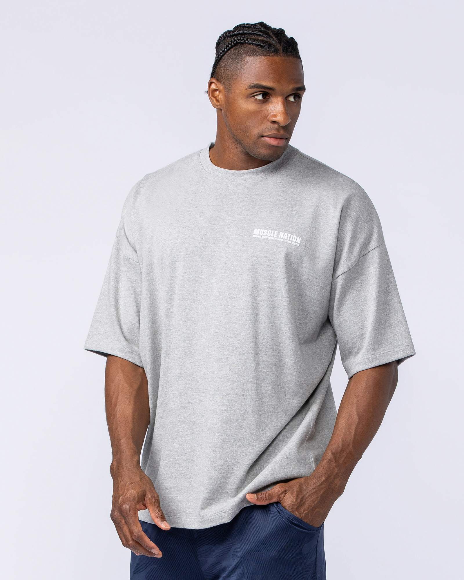 Original Oversized Boxy Tee - Grey Marl