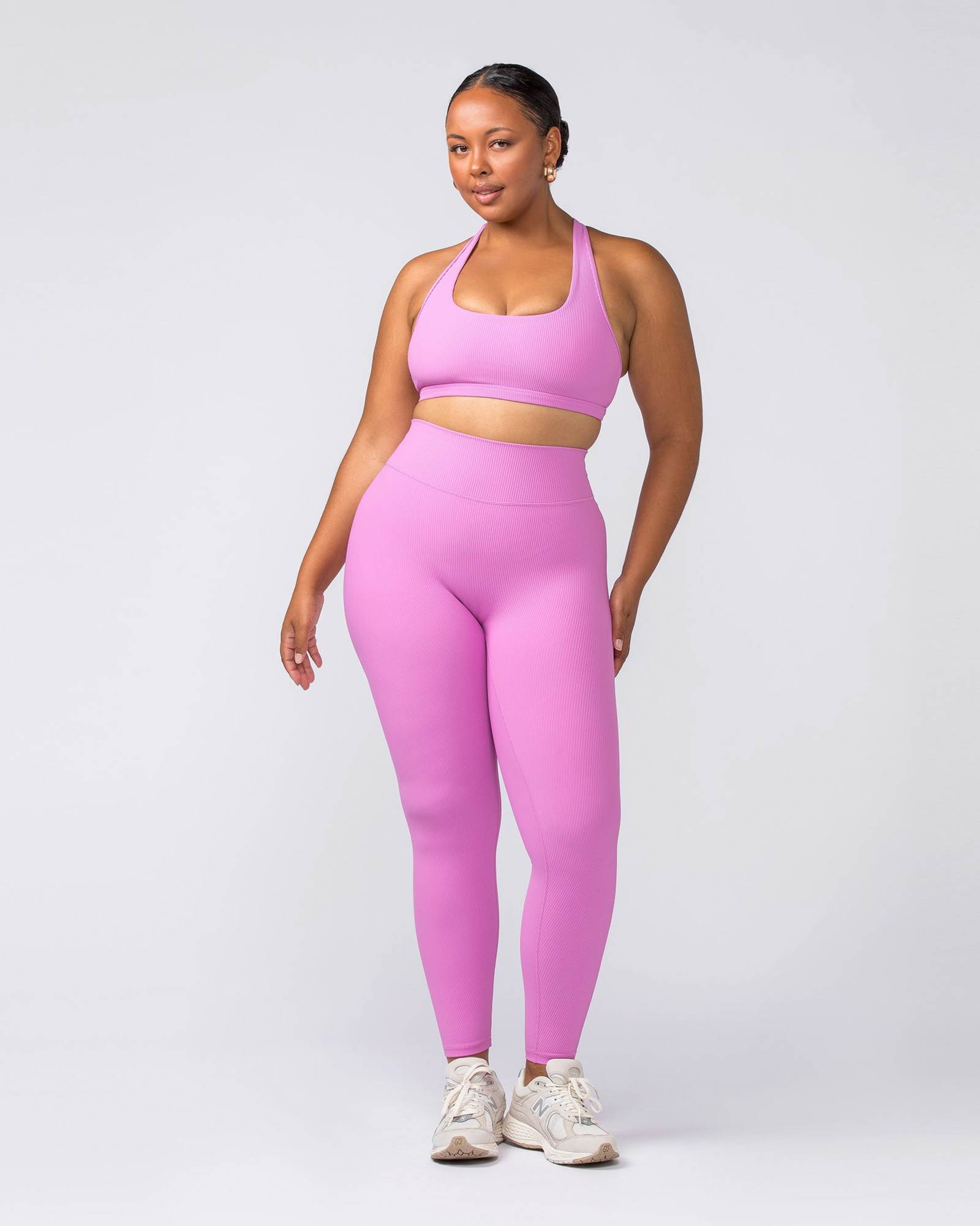 Zero Rise Rib Ankle Length Leggings - Fondant Pink