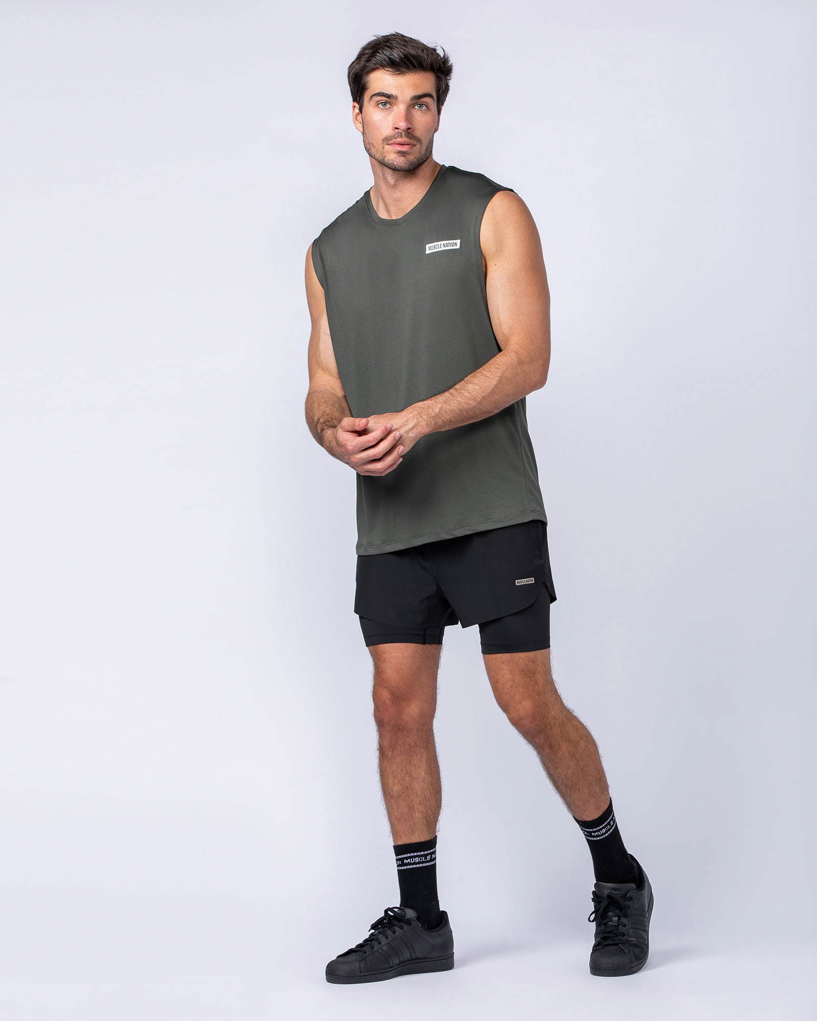Relaxed Active Tank - Dark Khaki
